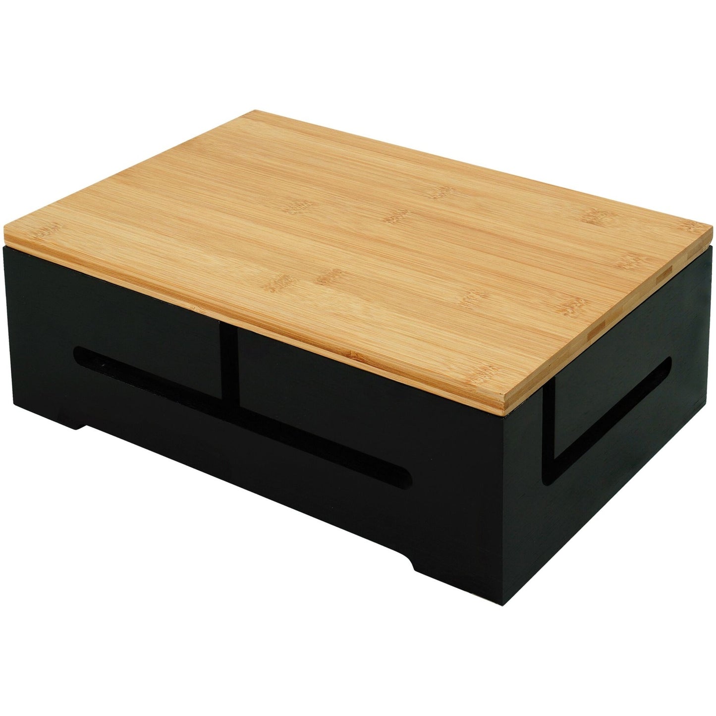 Bamboo Cable Storage Box with Lid – Conceals Power Strips