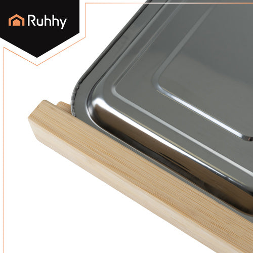 Bamboo Chopping Board with 2 Pull-Out Containers