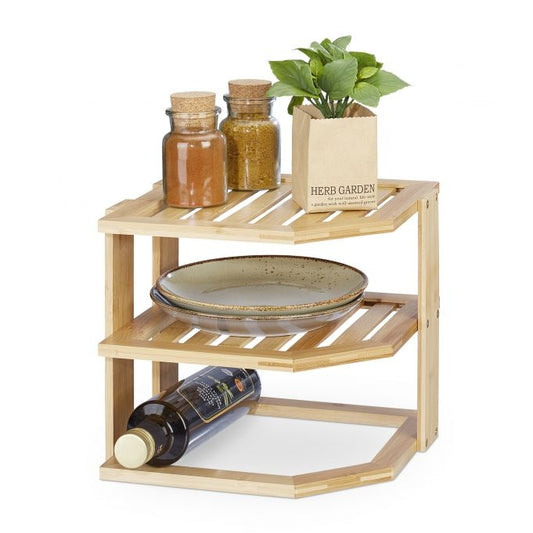 Bamboo Corner Shelf for the Kitchen