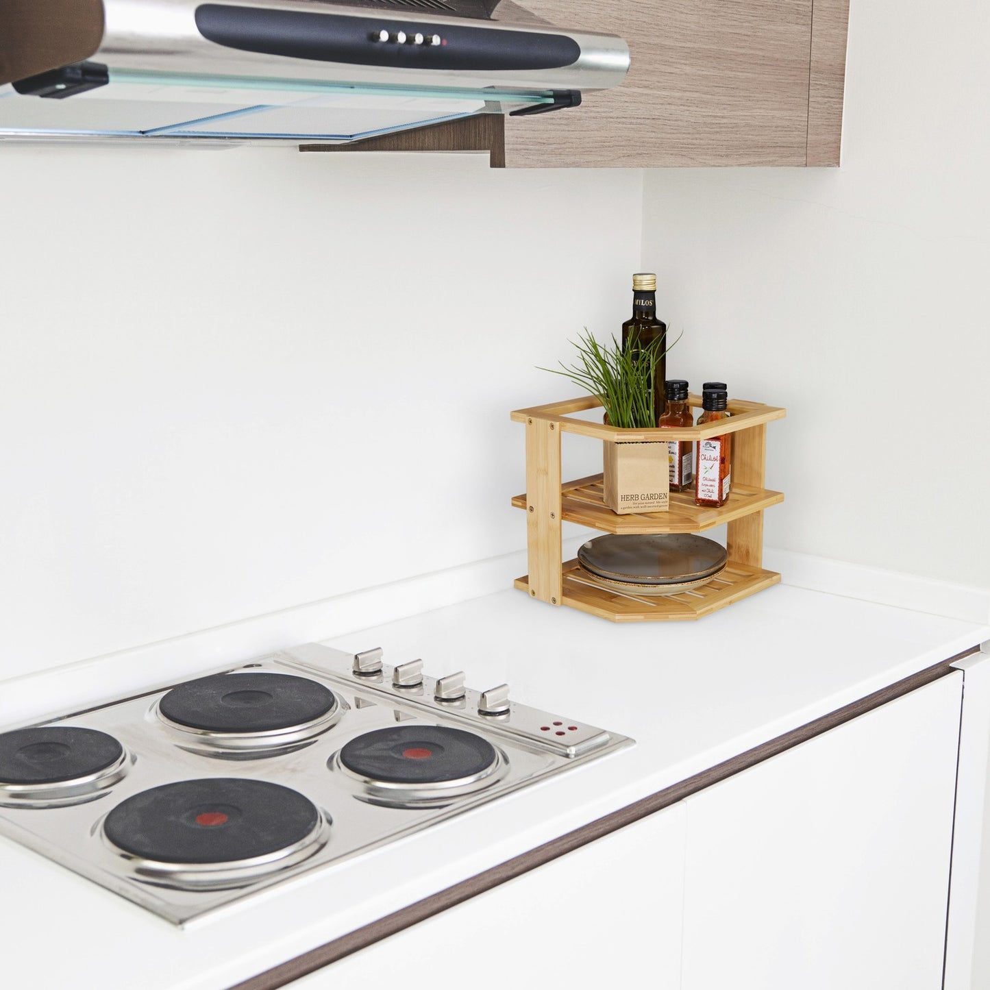 Bamboo Corner Shelf for the Kitchen
