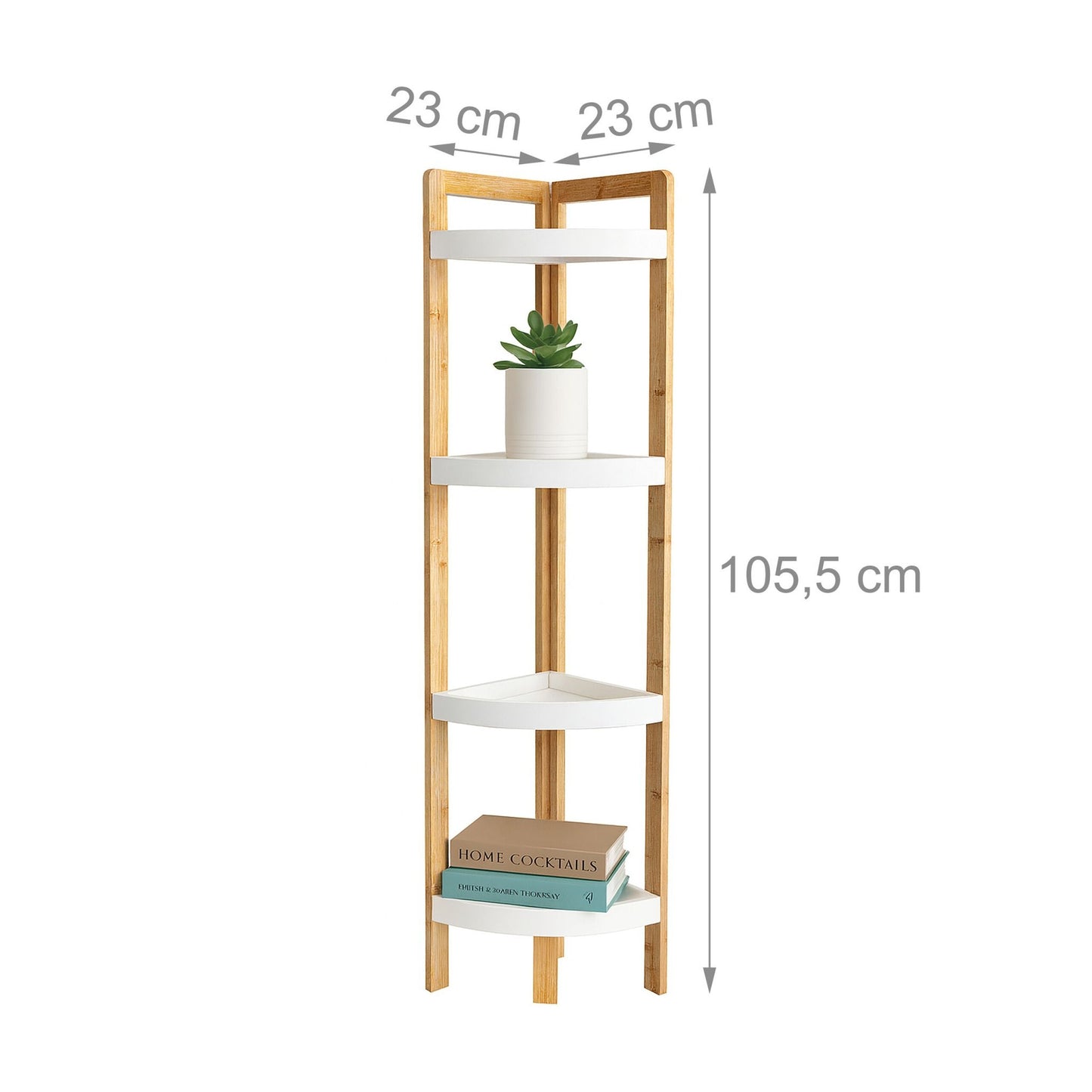 Bamboo Corner Shelf with Racks – Space-Saving Design