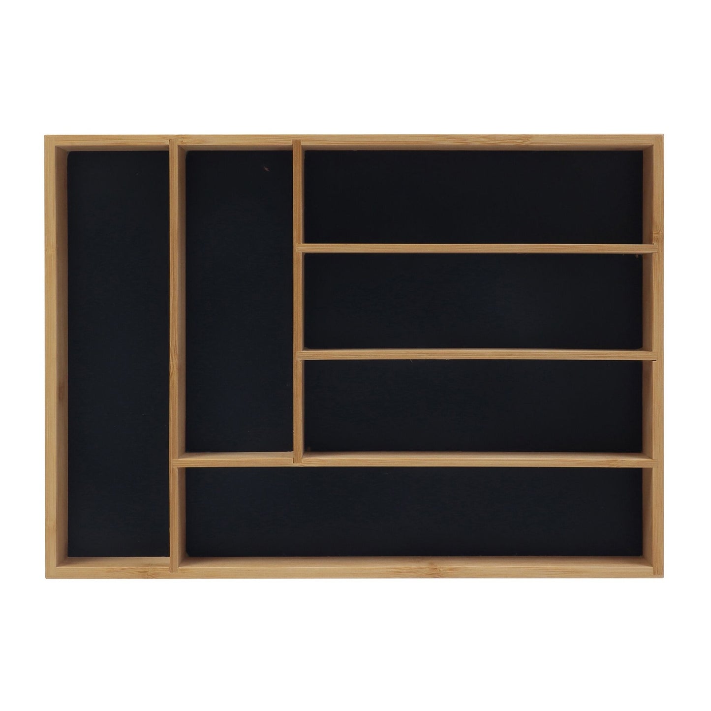 Bamboo Cutlery Tray – 6 Compartments, Drawer Organizer