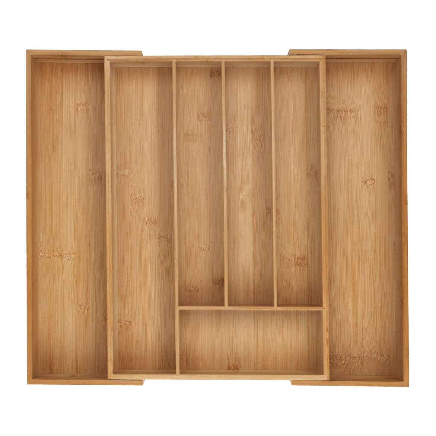 Bamboo Cutlery Tray, Adjustable Drawer Organizer