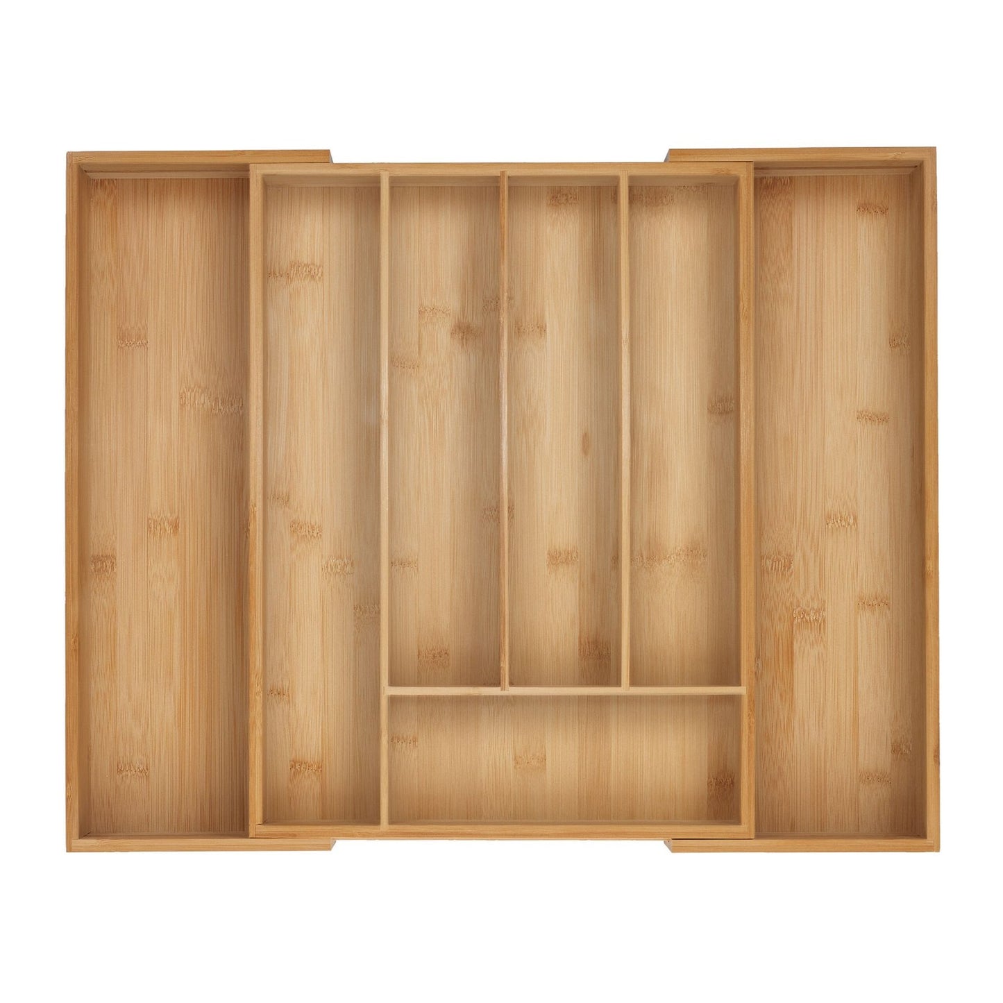 Bamboo Cutlery Tray, Adjustable Drawer Organizer