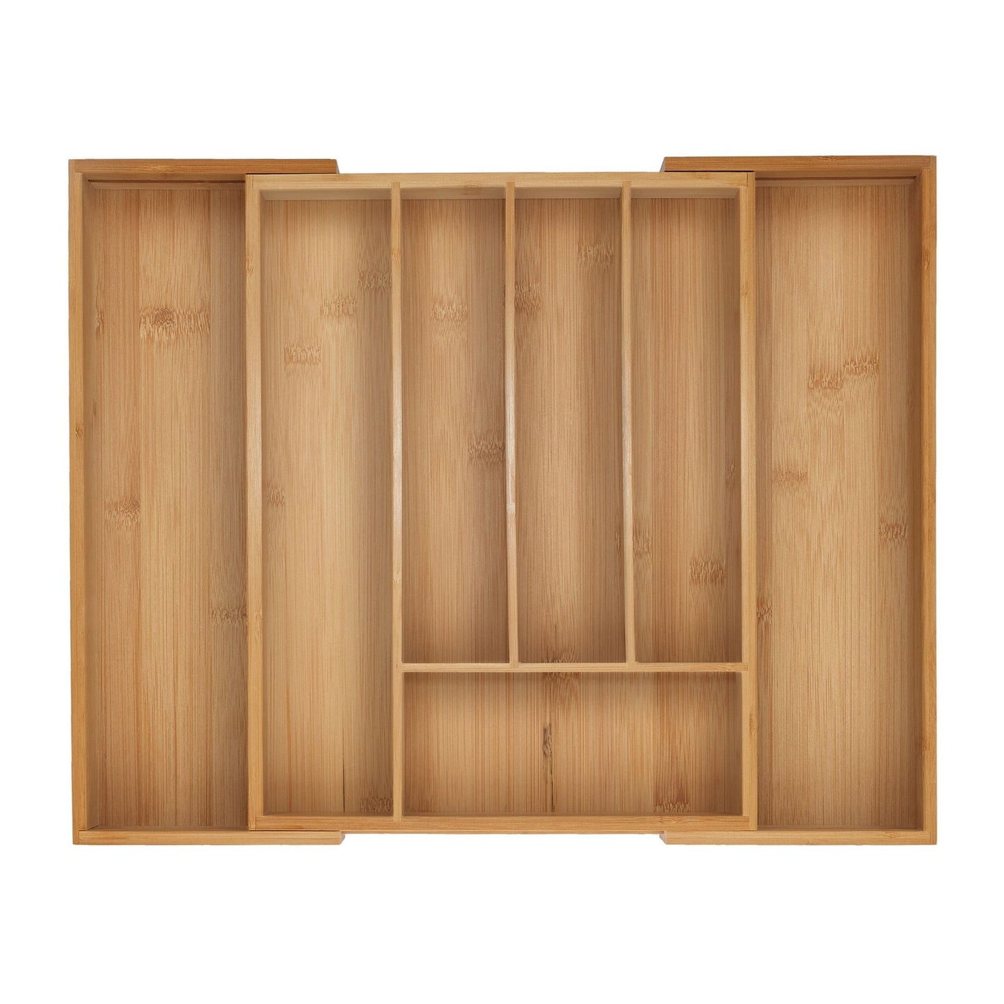 Bamboo Cutlery Tray, Adjustable Drawer Organizer