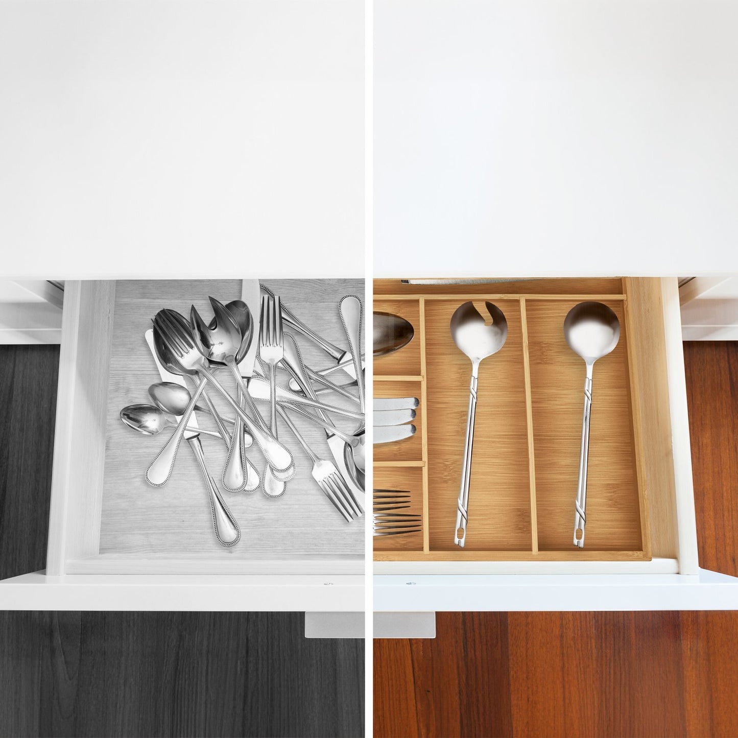 Bamboo Cutlery Tray with 6 Compartments