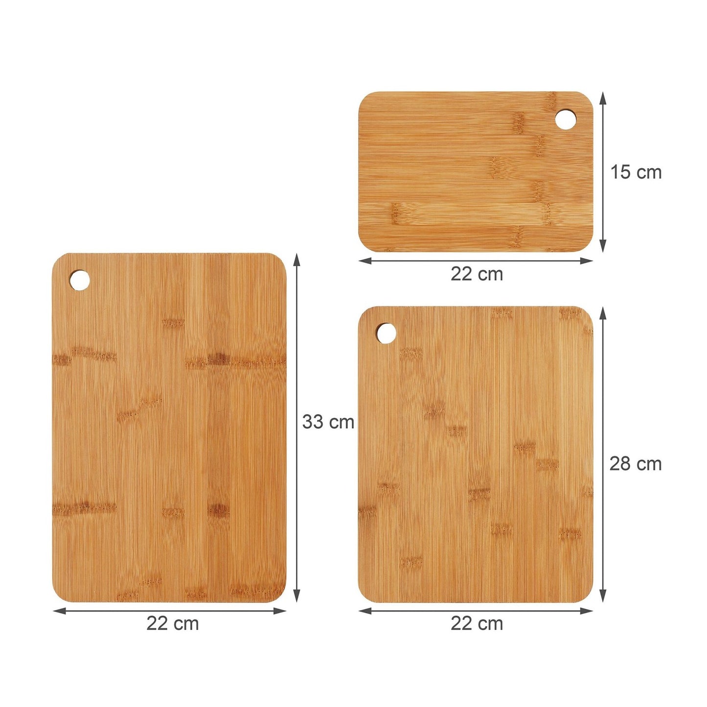 Bamboo Cutting Board Set – 3 Piece, Versatile Kitchen Use