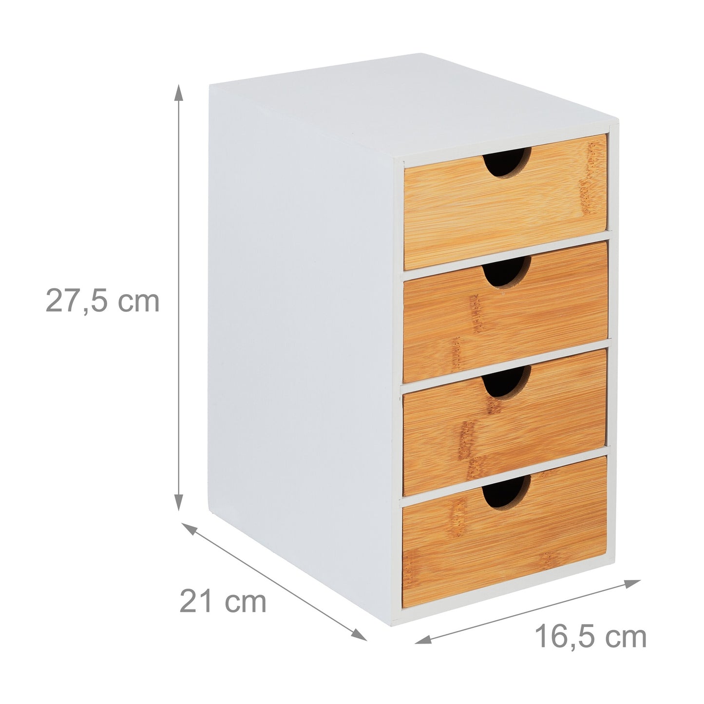 Bamboo Desk Drawer Organizer with 4 Compartments