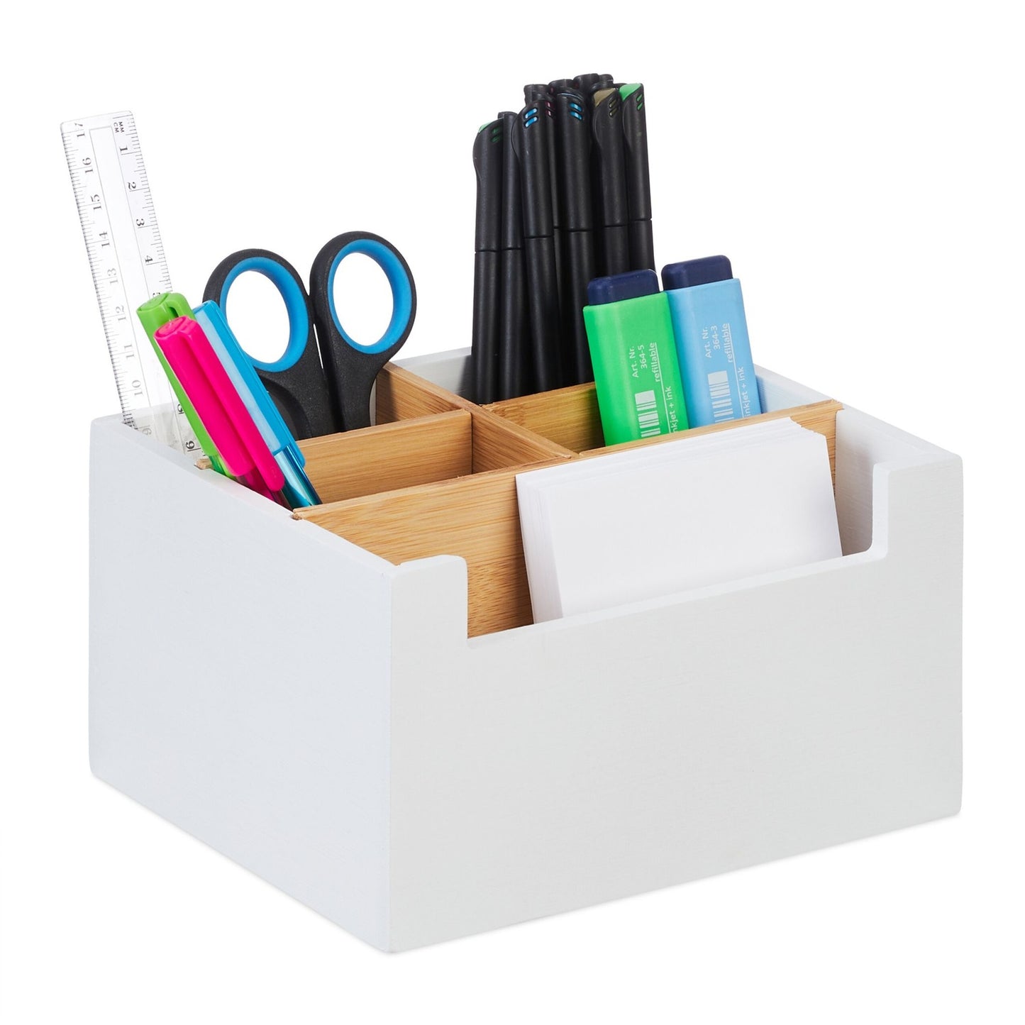 Bamboo Desk Organiser with 5 Slots