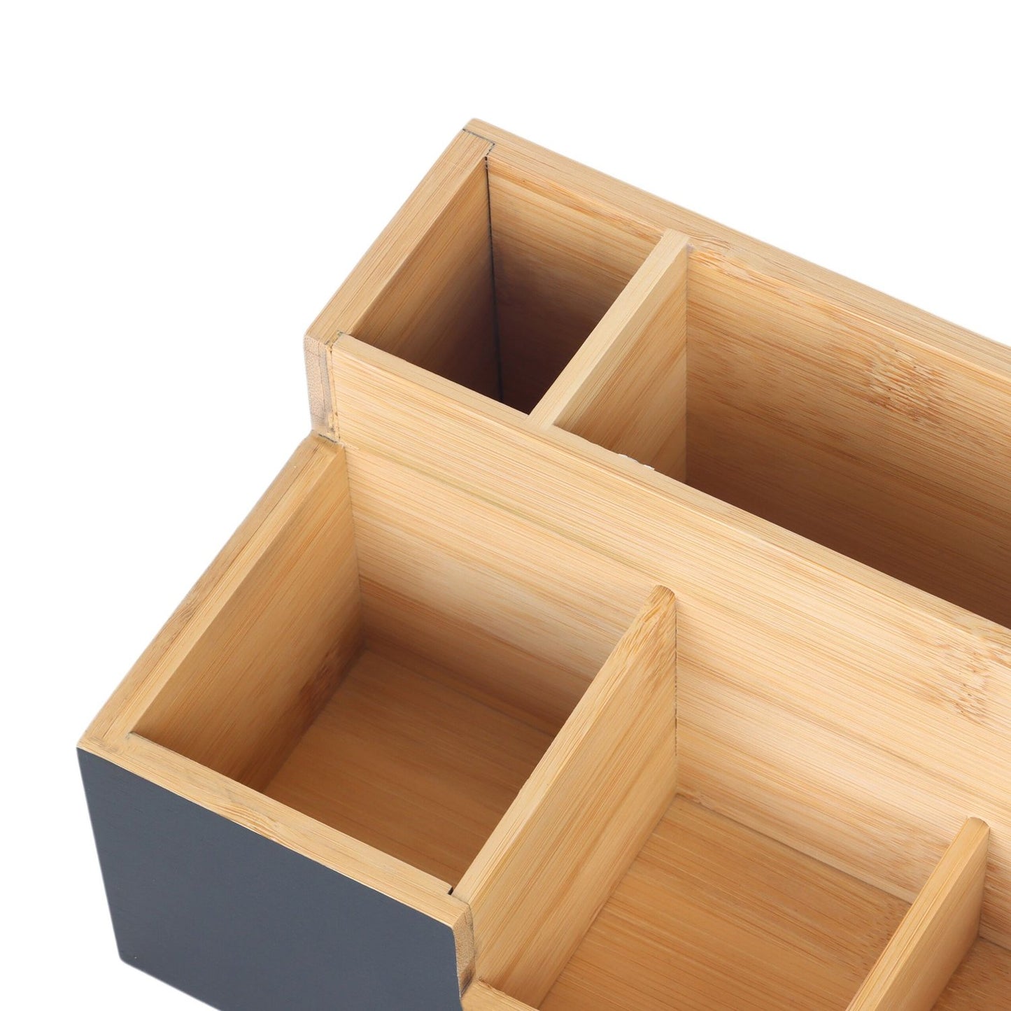 Bamboo Desk Organizer, 7 Slots for Office Supplies