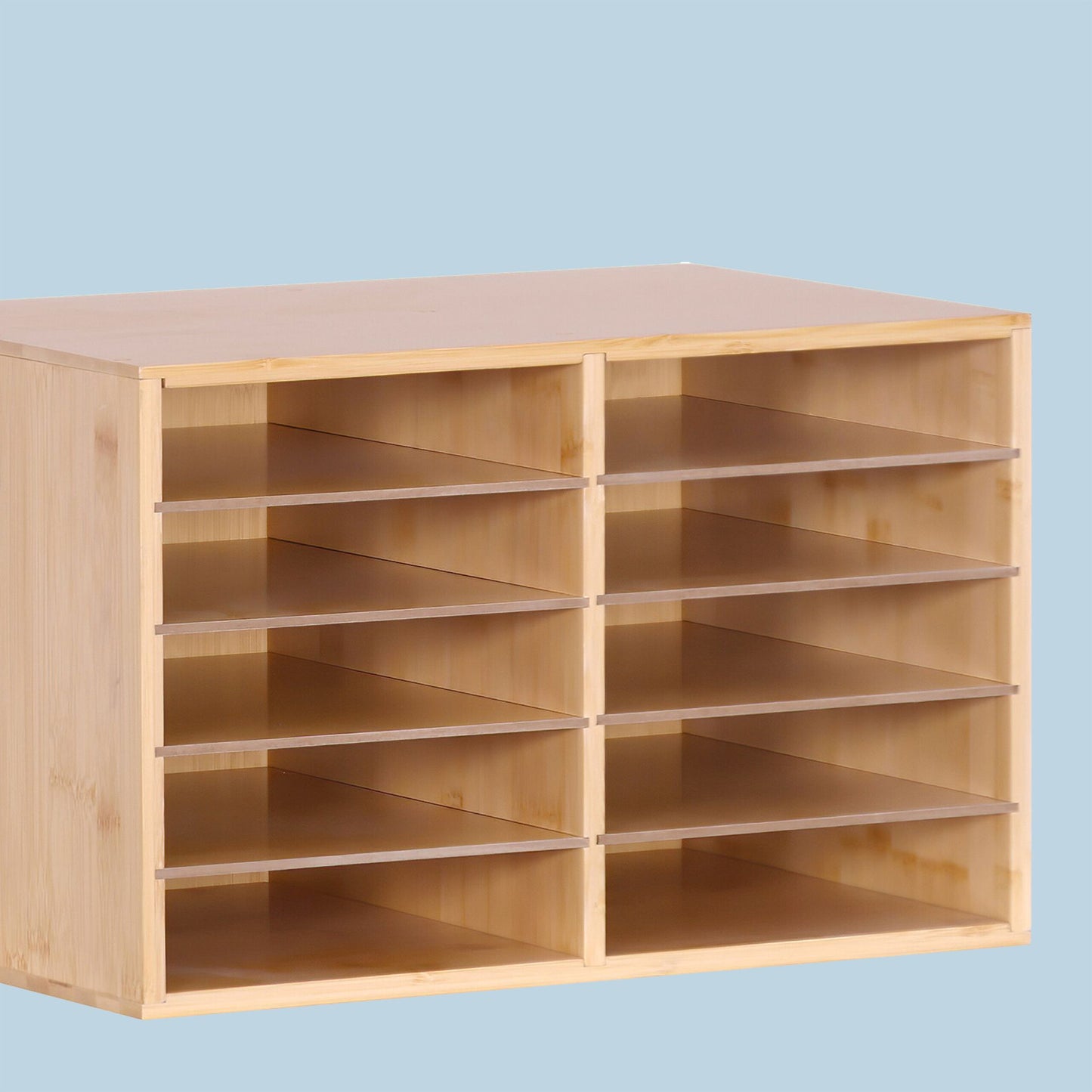 Bamboo Document Holder, 10 Slots, A4 Size
