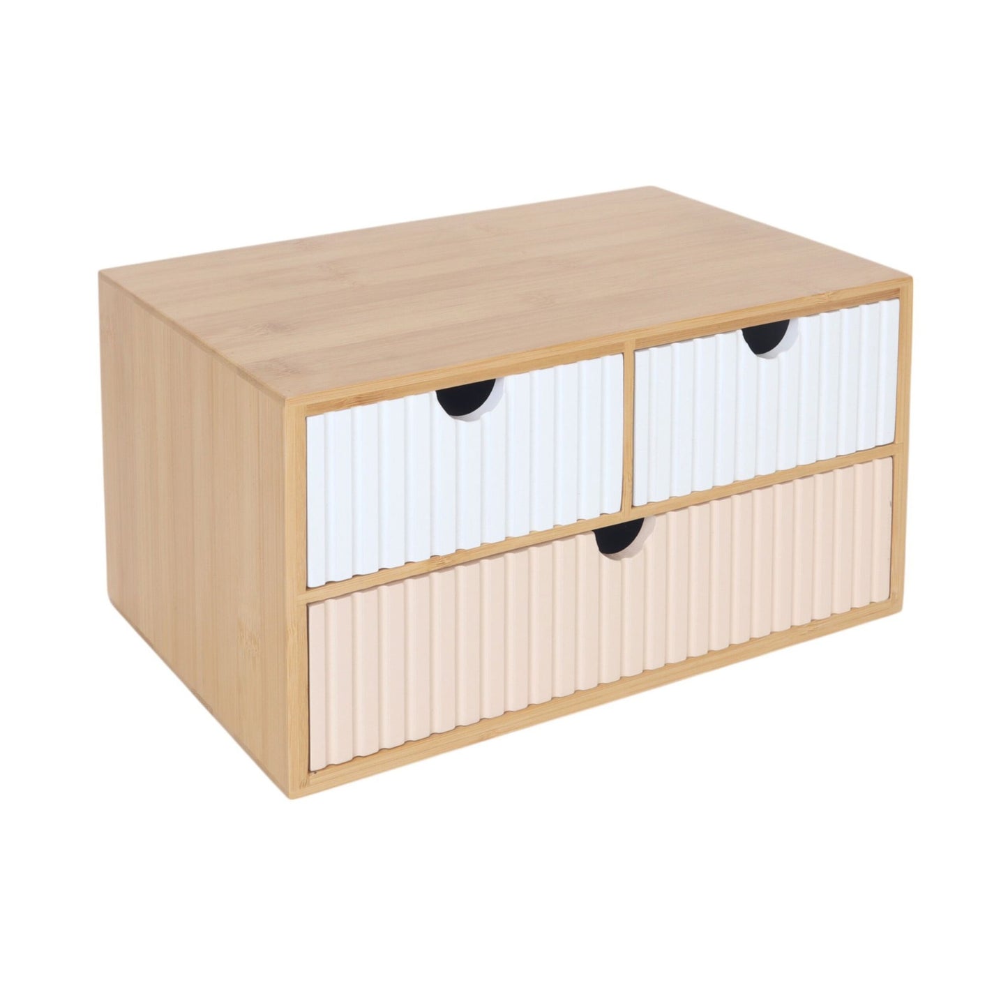 Bamboo Drawer Box with 3 Slots for Home Organization