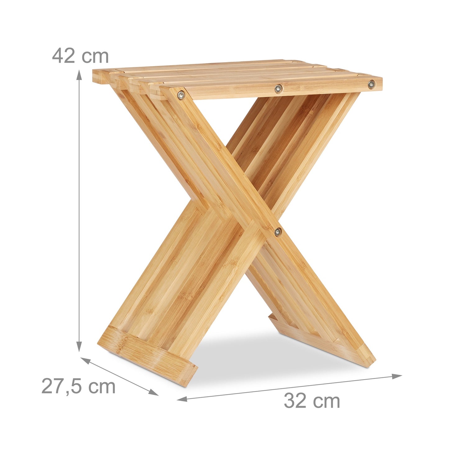 Bamboo Folding Stool – Compact, Versatile, Indoor/Outdoor Use