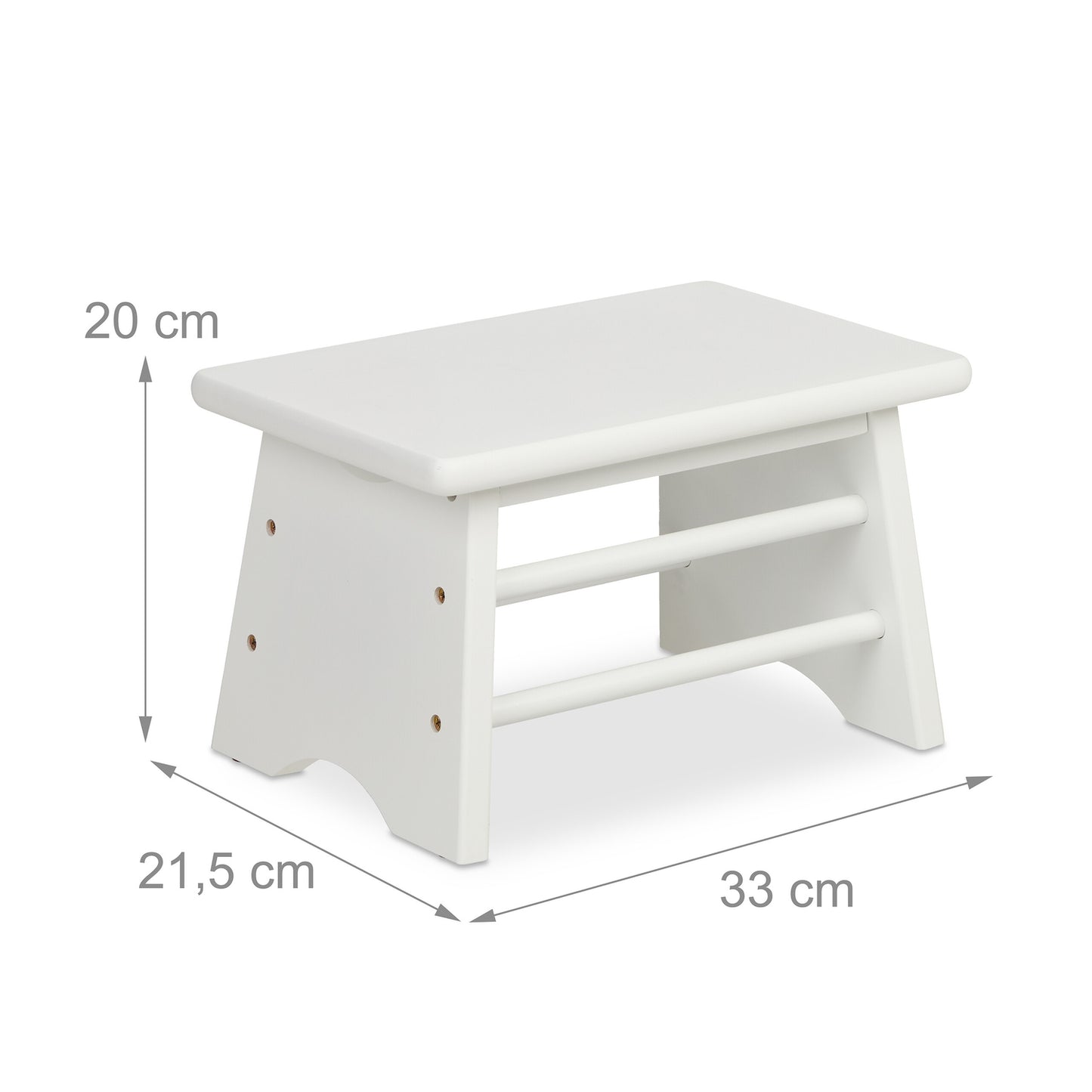 Bamboo Footstool – White, Durable, Multi-Purpose