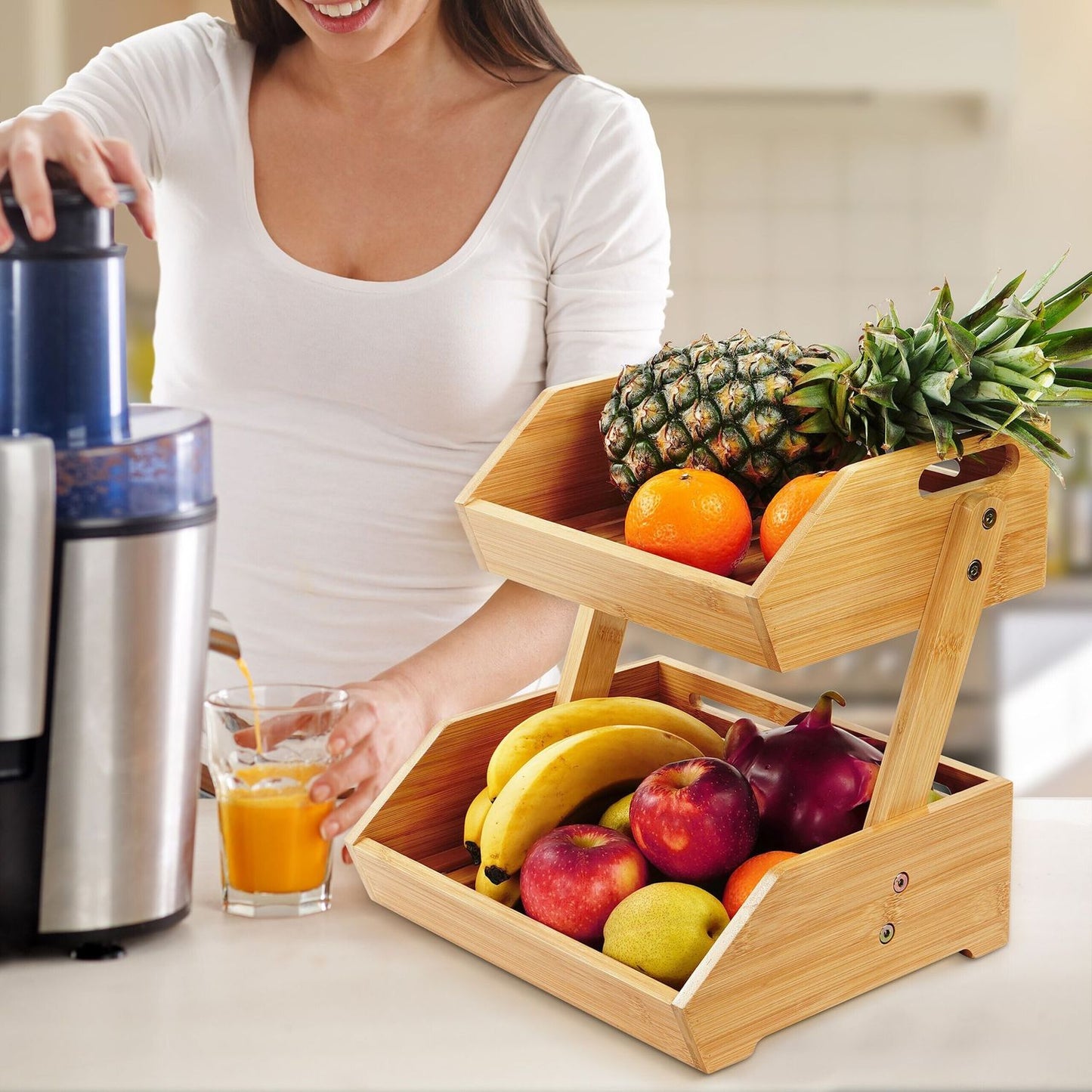 Bamboo Fruit Stand – Tiered Storage for Kitchen & Pantry