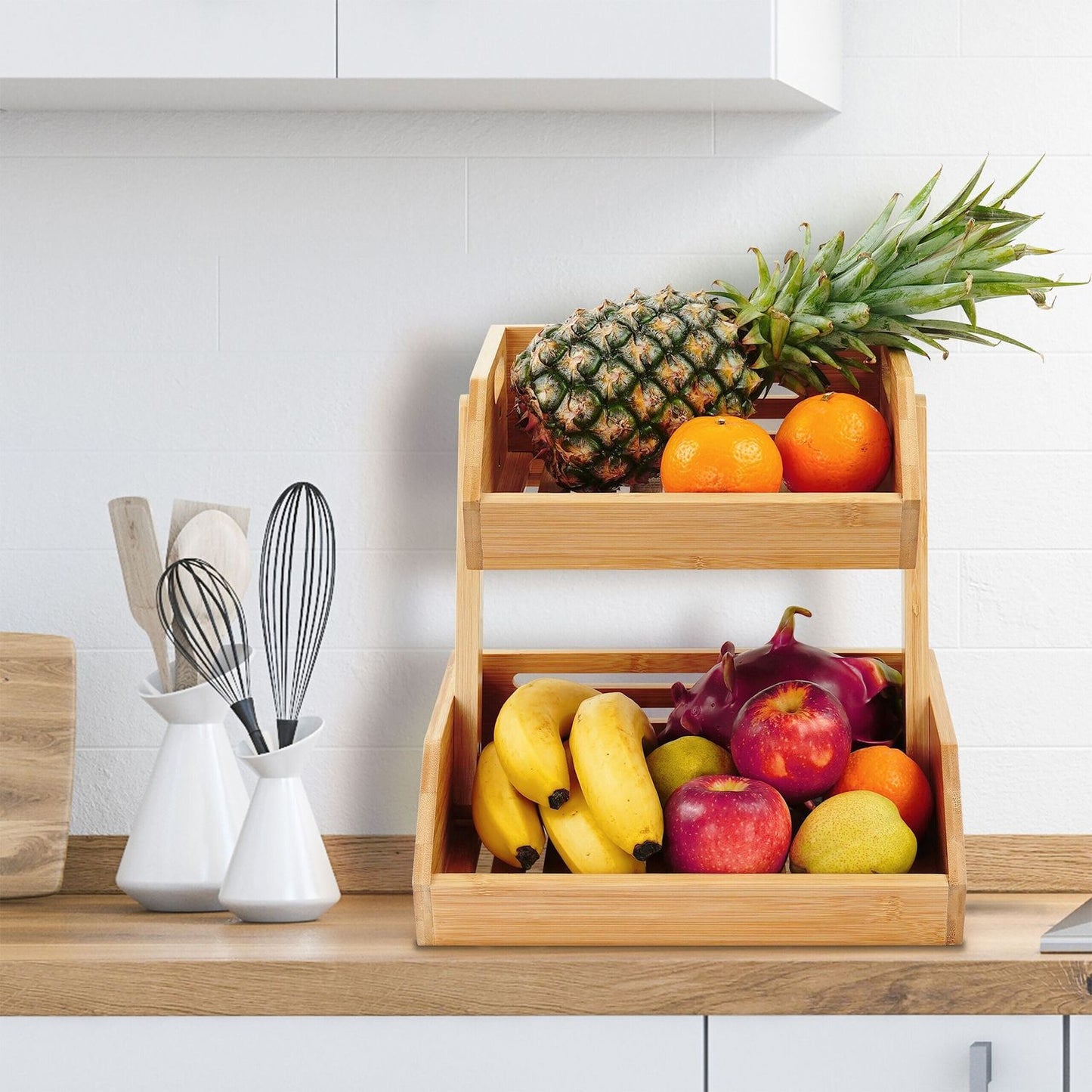 Bamboo Fruit Stand – Tiered Storage for Kitchen & Pantry