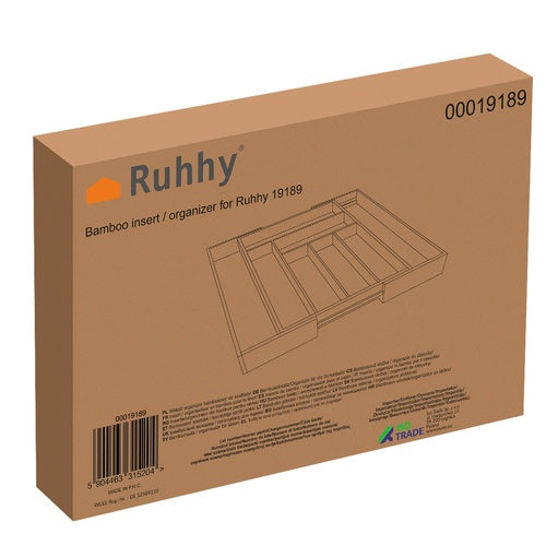 Bamboo Kitchen Drawer Organizer, Adjustable 6-8 Compartments