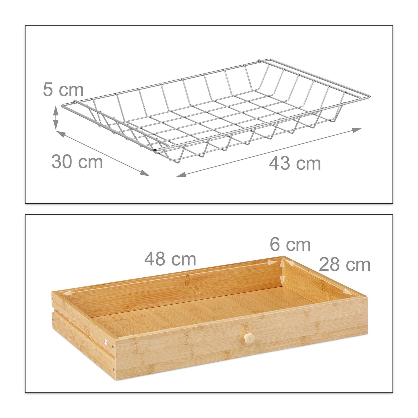 Bamboo Kitchen Trolley with Storage and Wheels