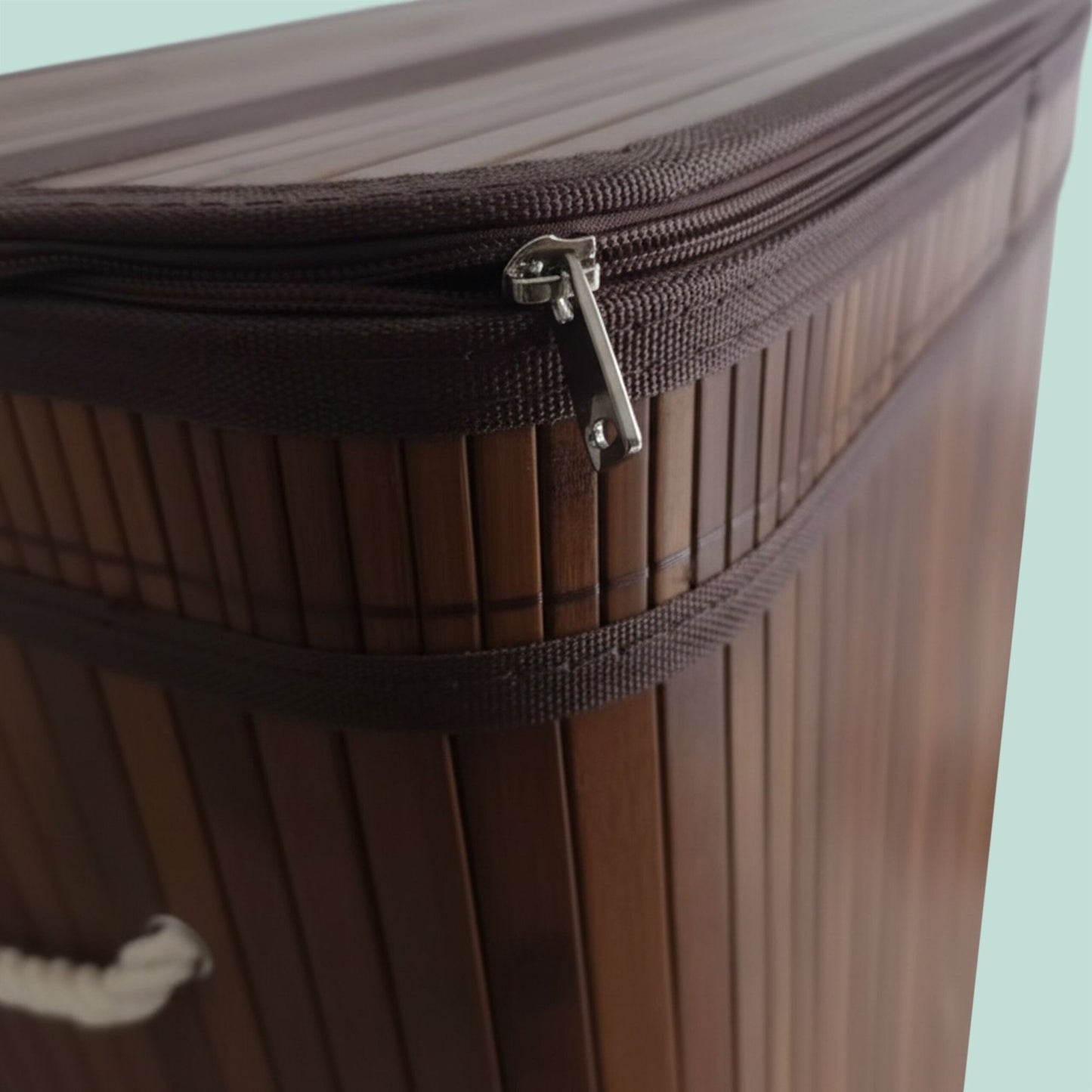 Bamboo Laundry Basket, 3 Compartments, Foldable