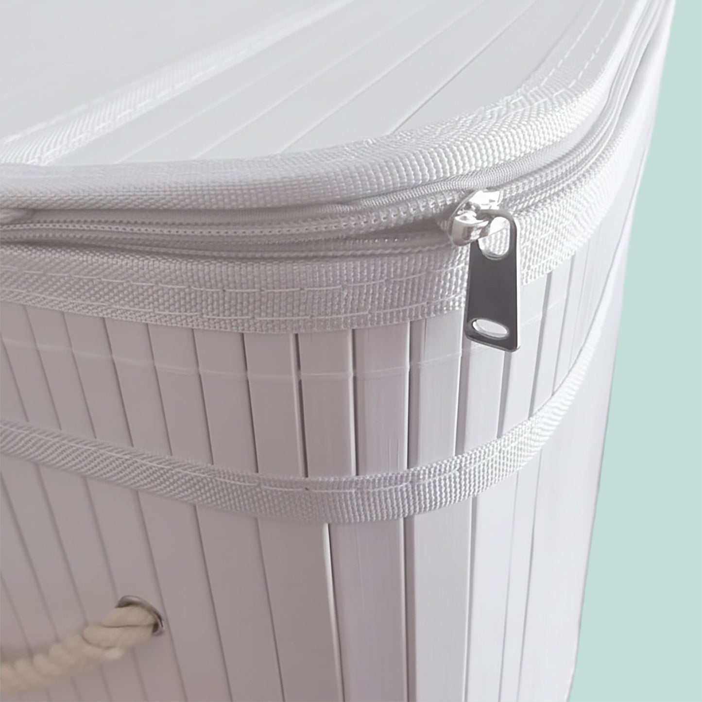 Bamboo Laundry Bin, 2 Compartments, Foldable