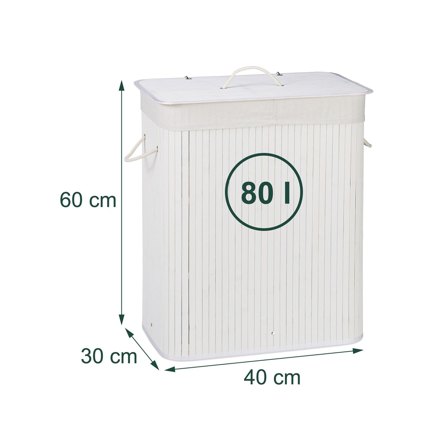 Bamboo Laundry Bin with Lid and Removable Bag