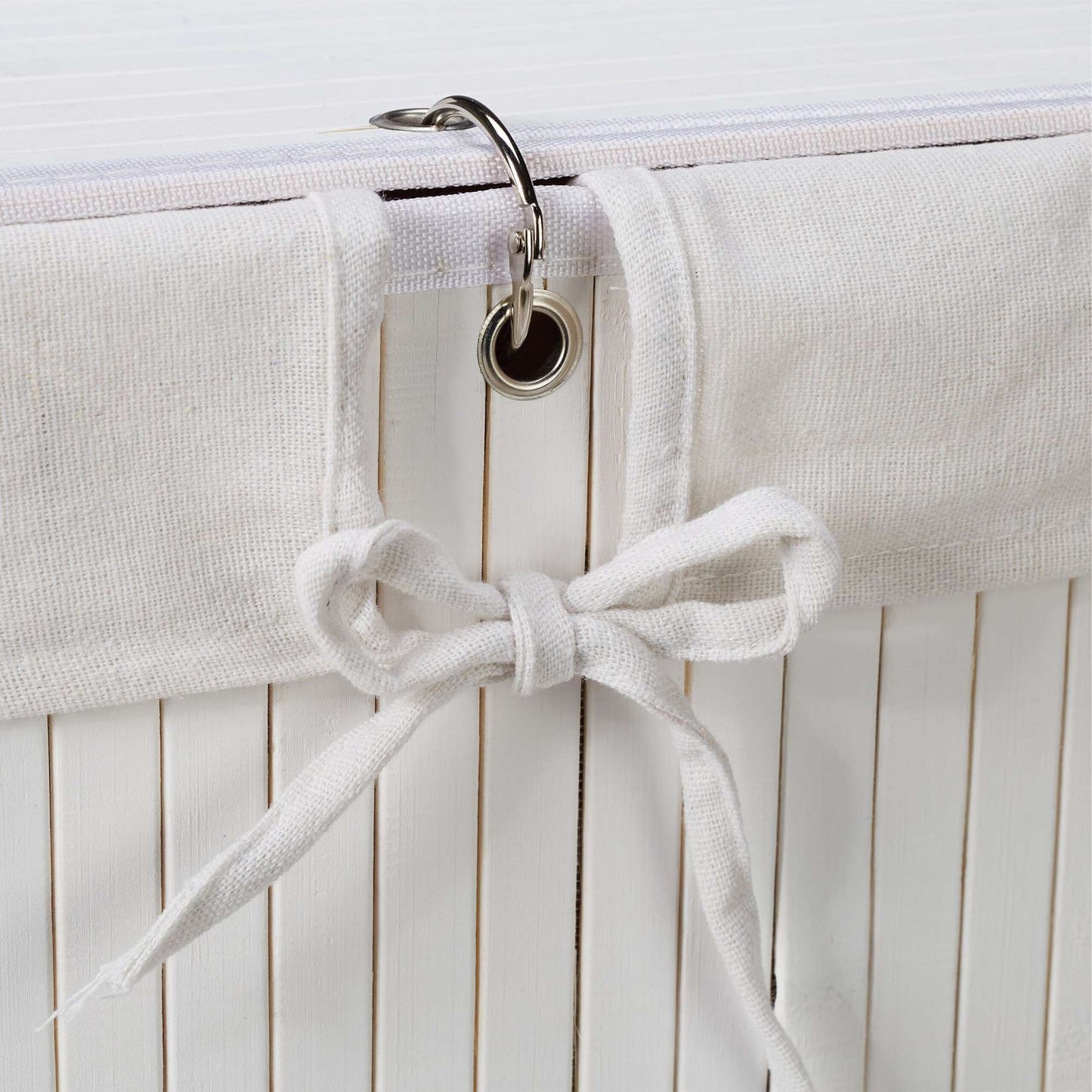 Bamboo Laundry Bin with Lid and Removable Bag