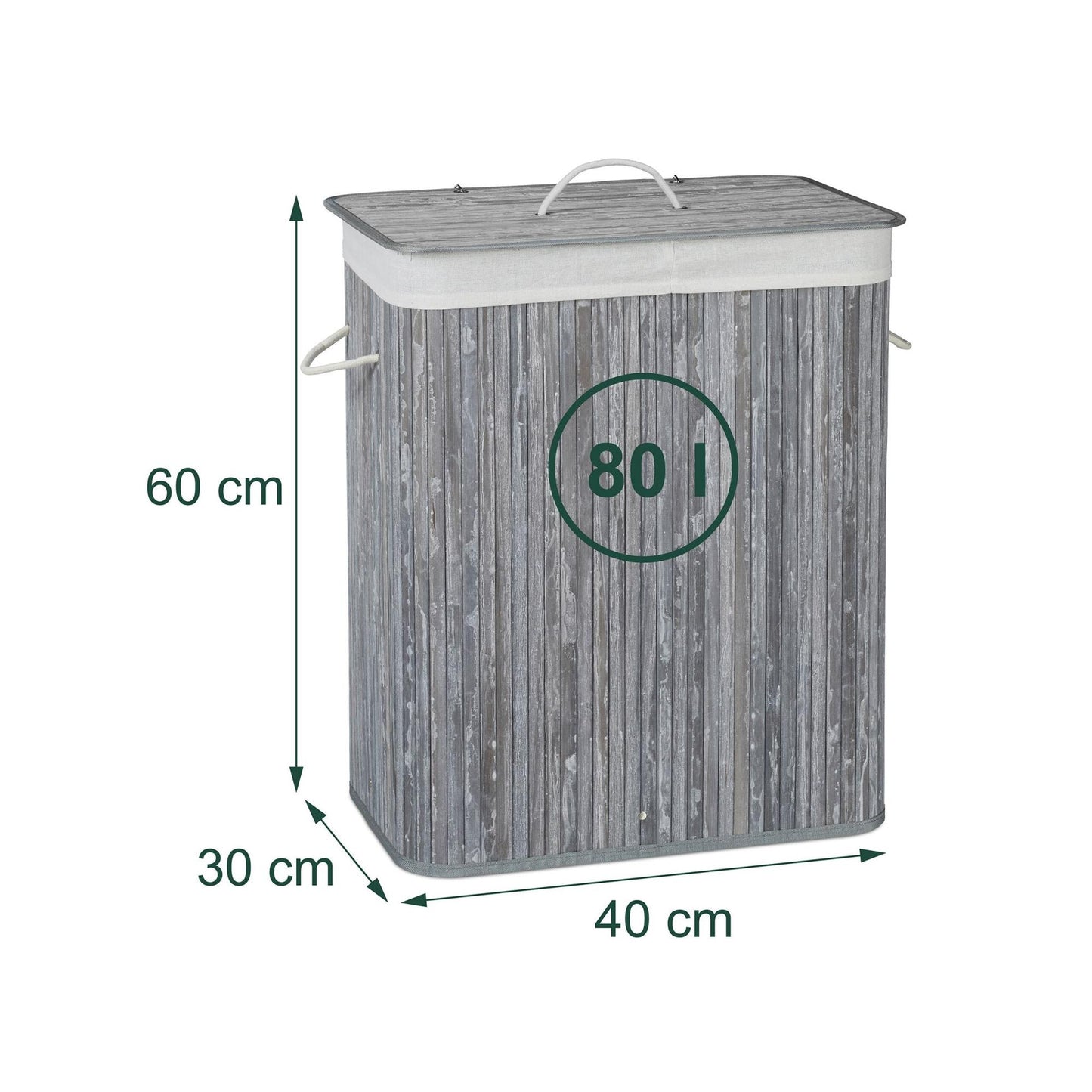 Bamboo Laundry Bin with Lid and Washable Bag
