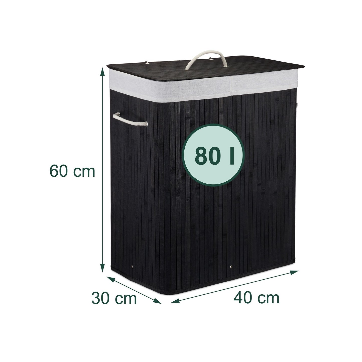 Bamboo Laundry Bin with Lid and Washable Bag