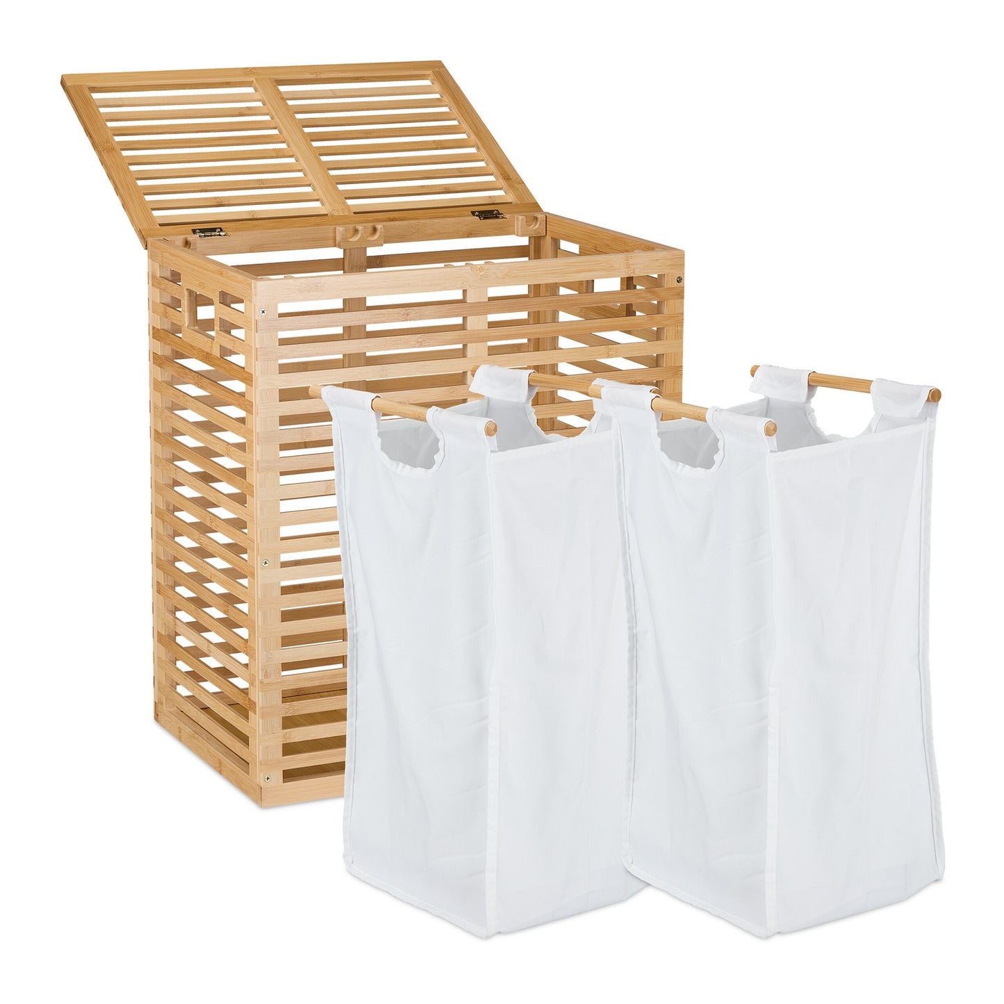 Bamboo Laundry basket with 2 sacks