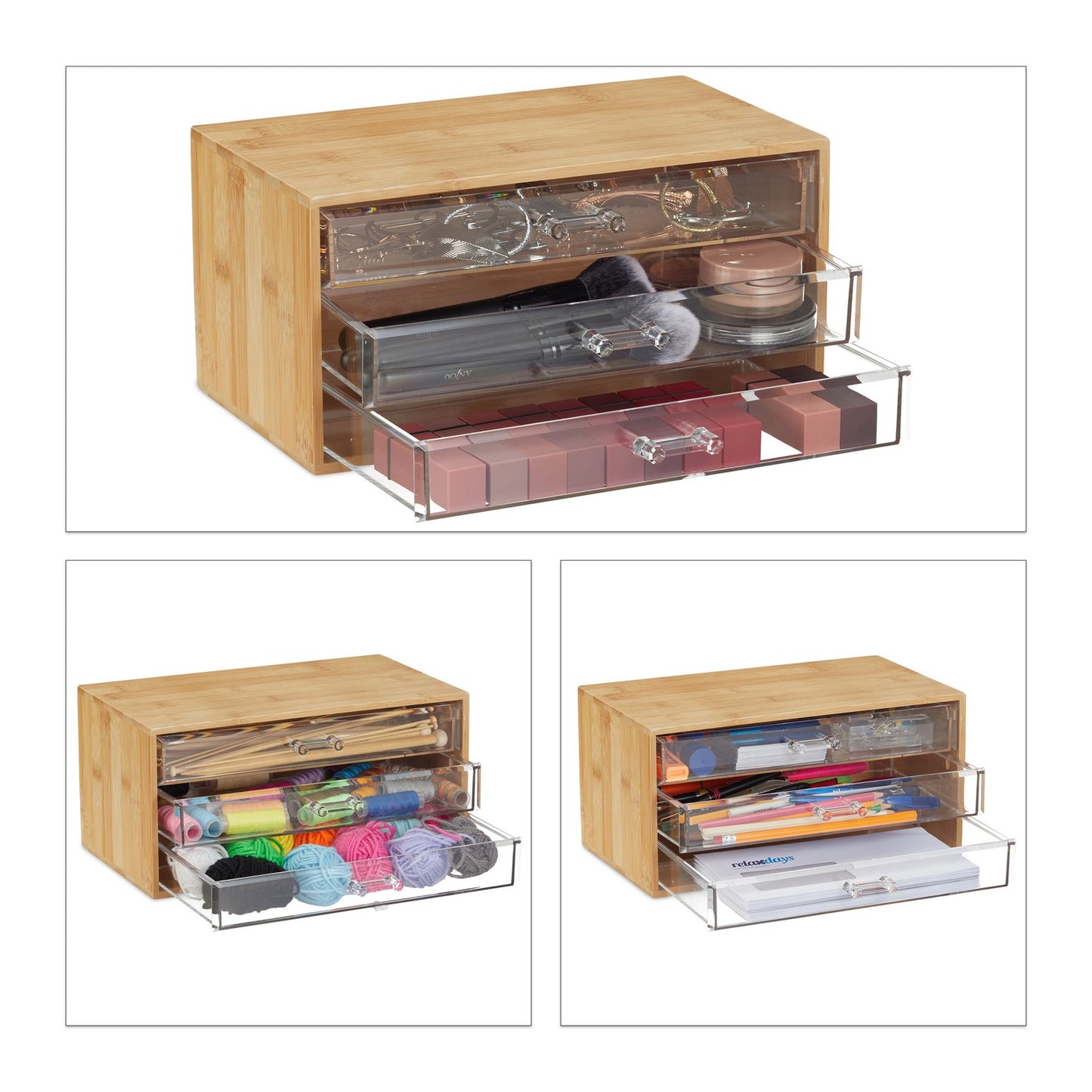 Bamboo Makeup Organiser