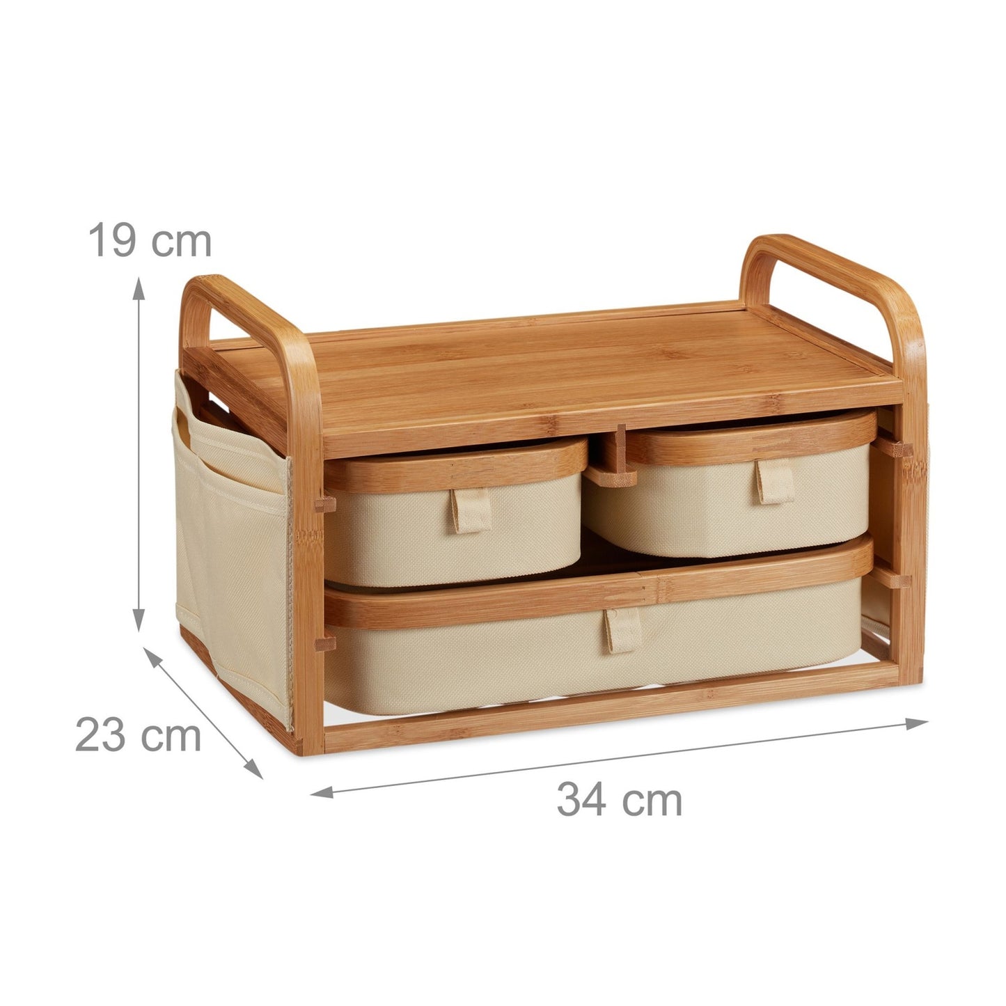 Bamboo Mini Chest of Drawers – 3-Drawer Storage Organizer
