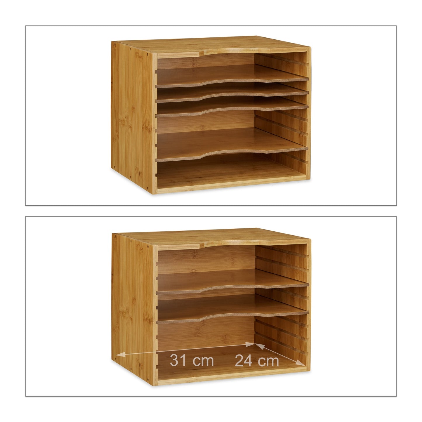 Bamboo Organizer Storage System Desk Organise Document File Rack Stand Office