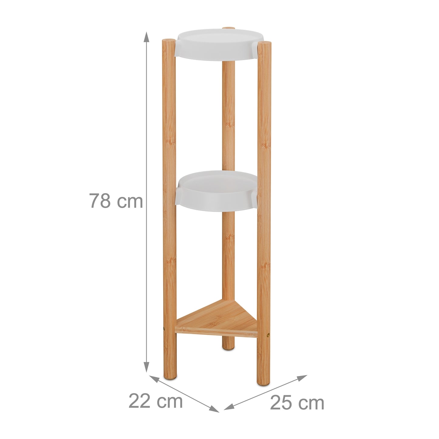Bamboo & Plastic Indoor Plant Stand – Large Display Shelf