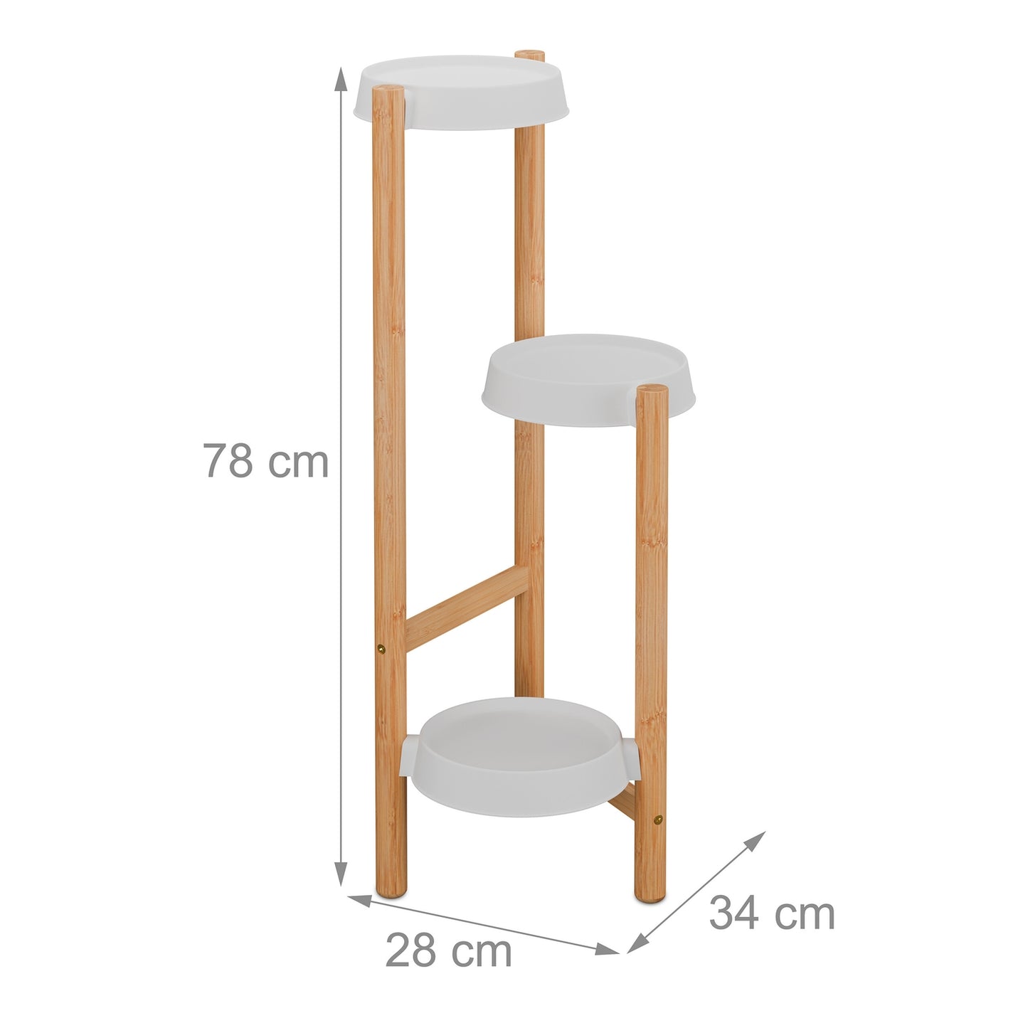 Bamboo & Plastic Indoor Plant Stand – Large Display Shelf