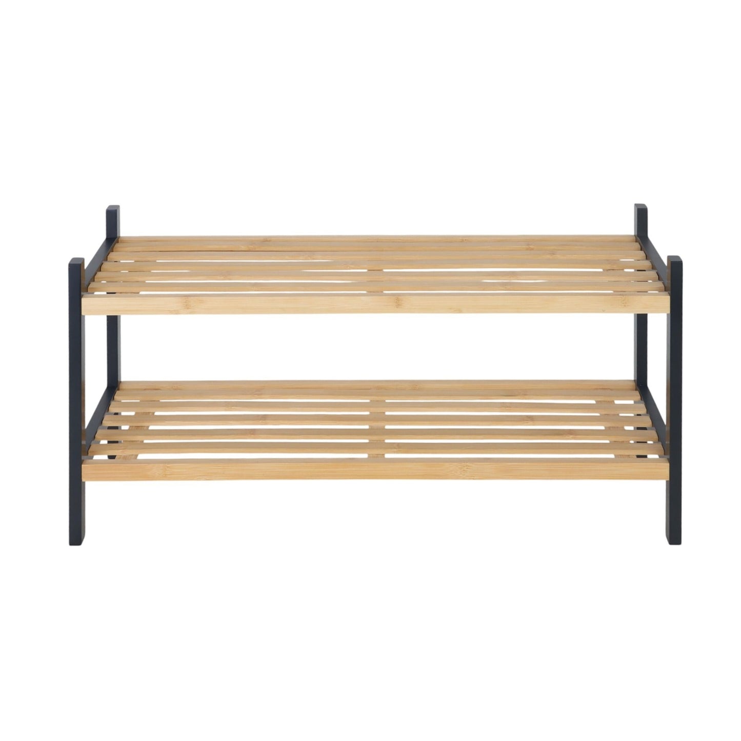 Bamboo Shoe Rack, 2-Tier Storage, Holds 6 Pairs