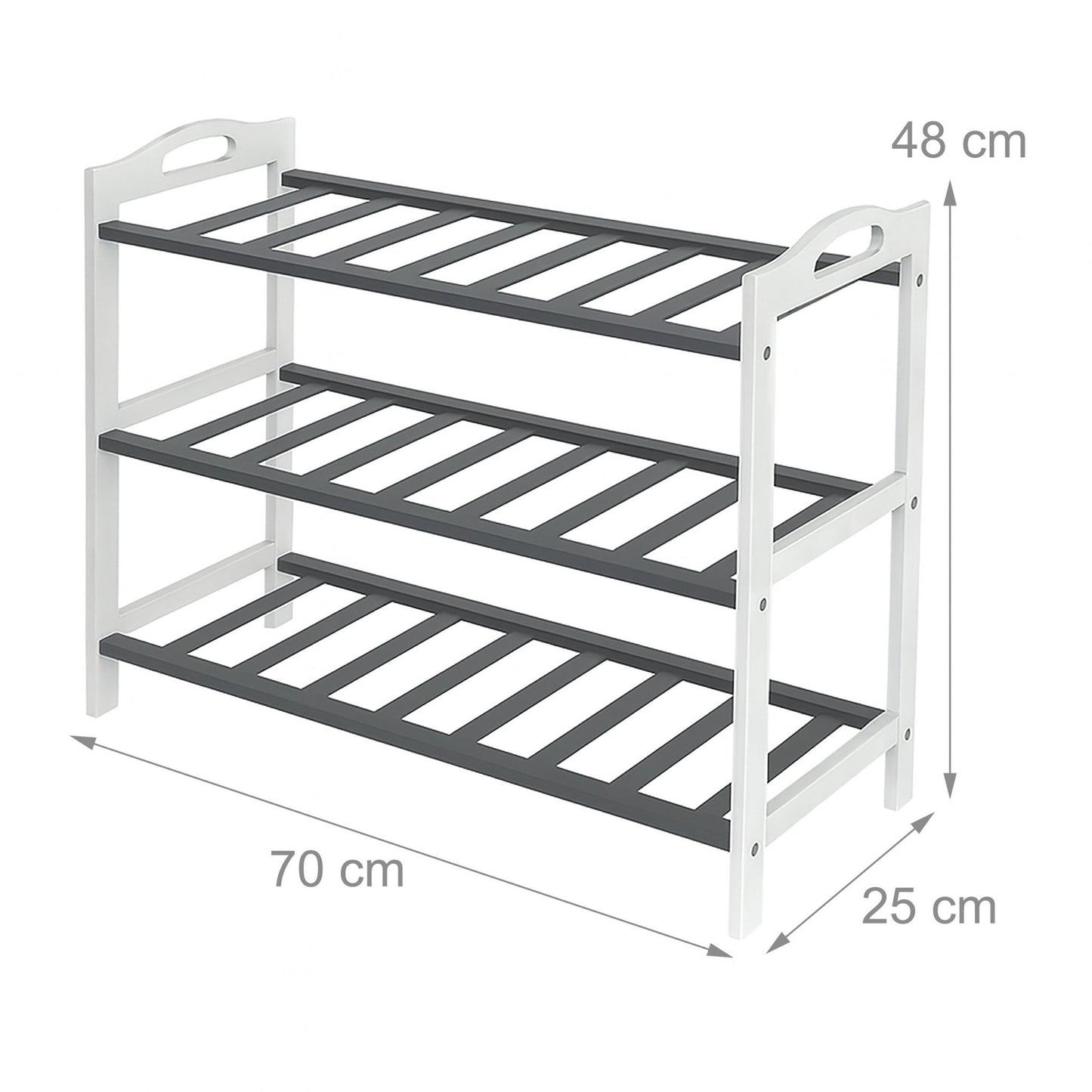 Bamboo Shoe Rack, 3 Tiers, Holds 9 Pairs