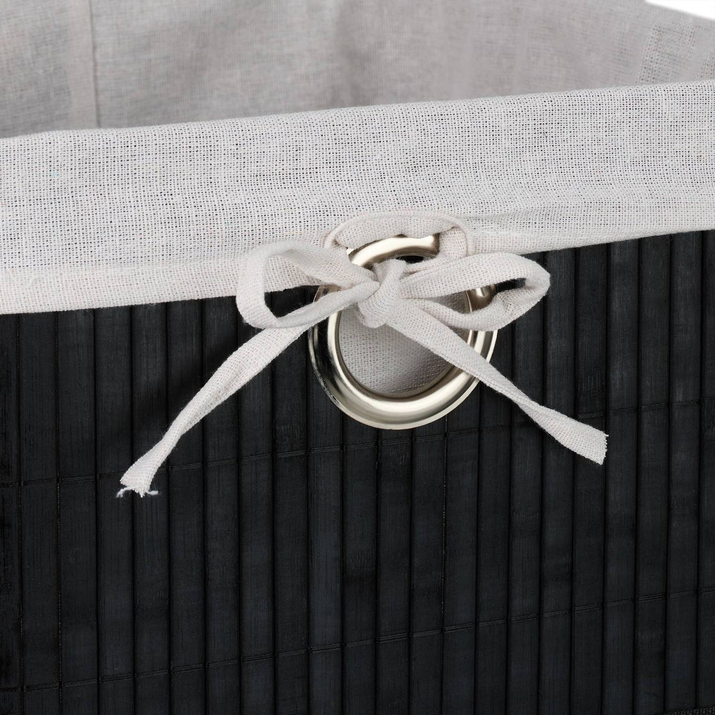 Bamboo Storage Baskets with Fabric Lining, Set of 3
