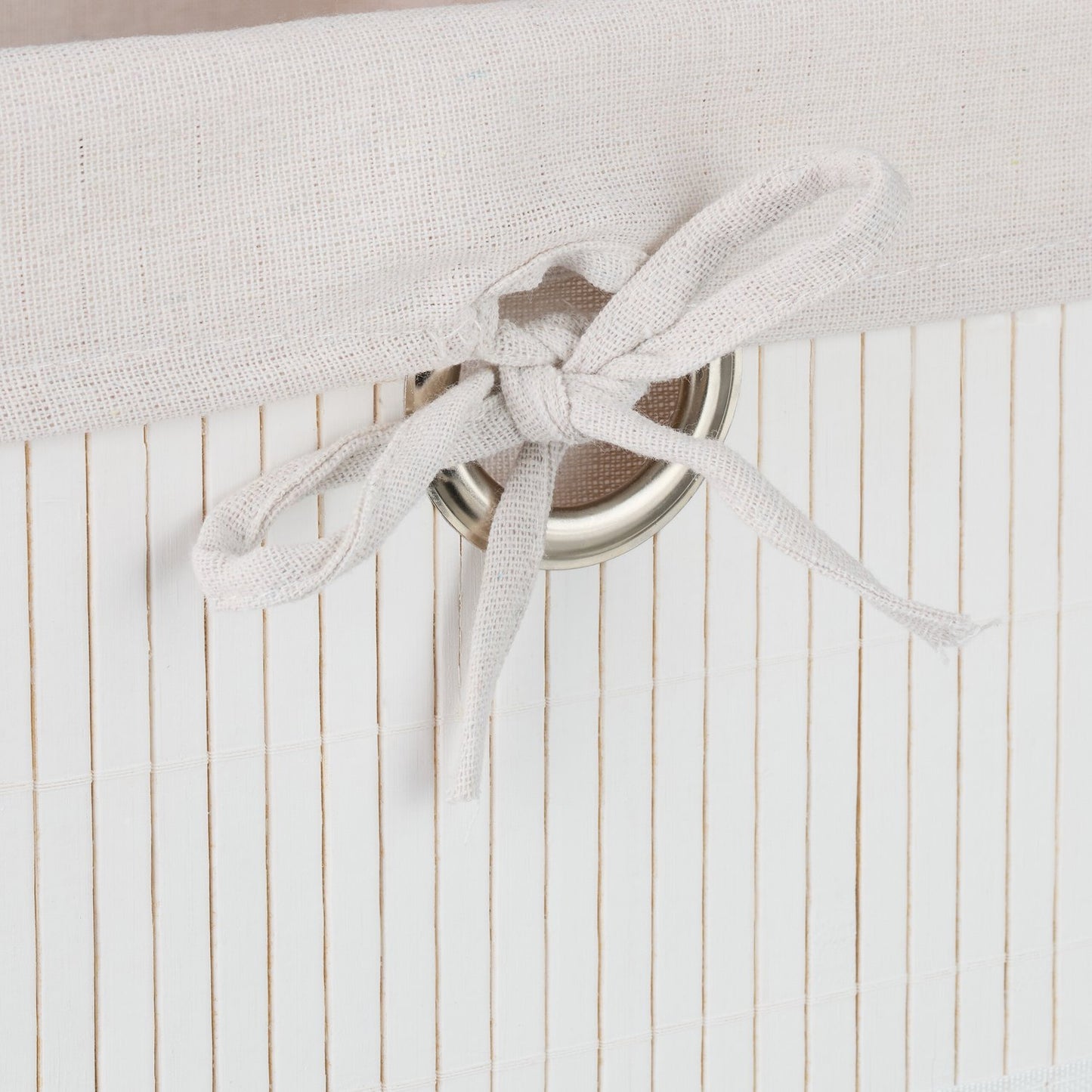 Bamboo Storage Baskets with Fabric Lining, Set of 3
