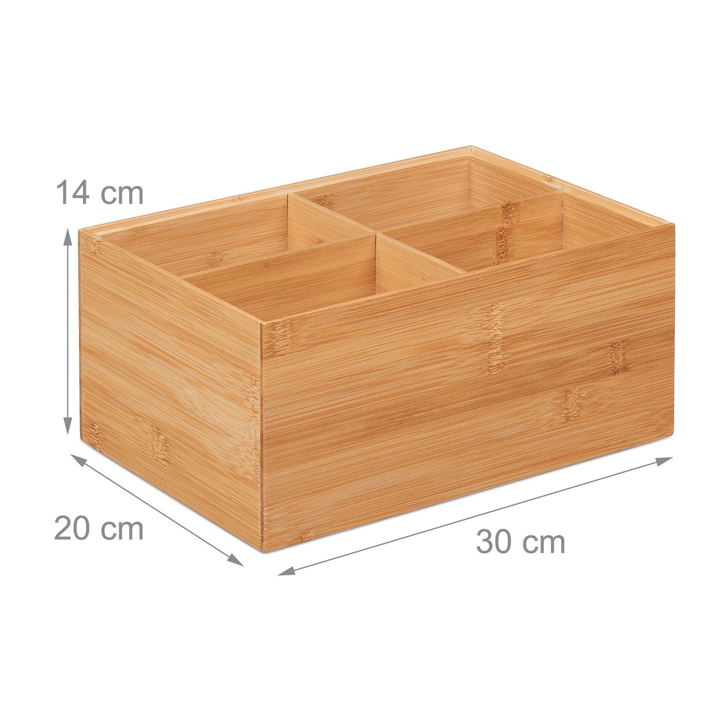 Bamboo Storage Box 4 Compartments