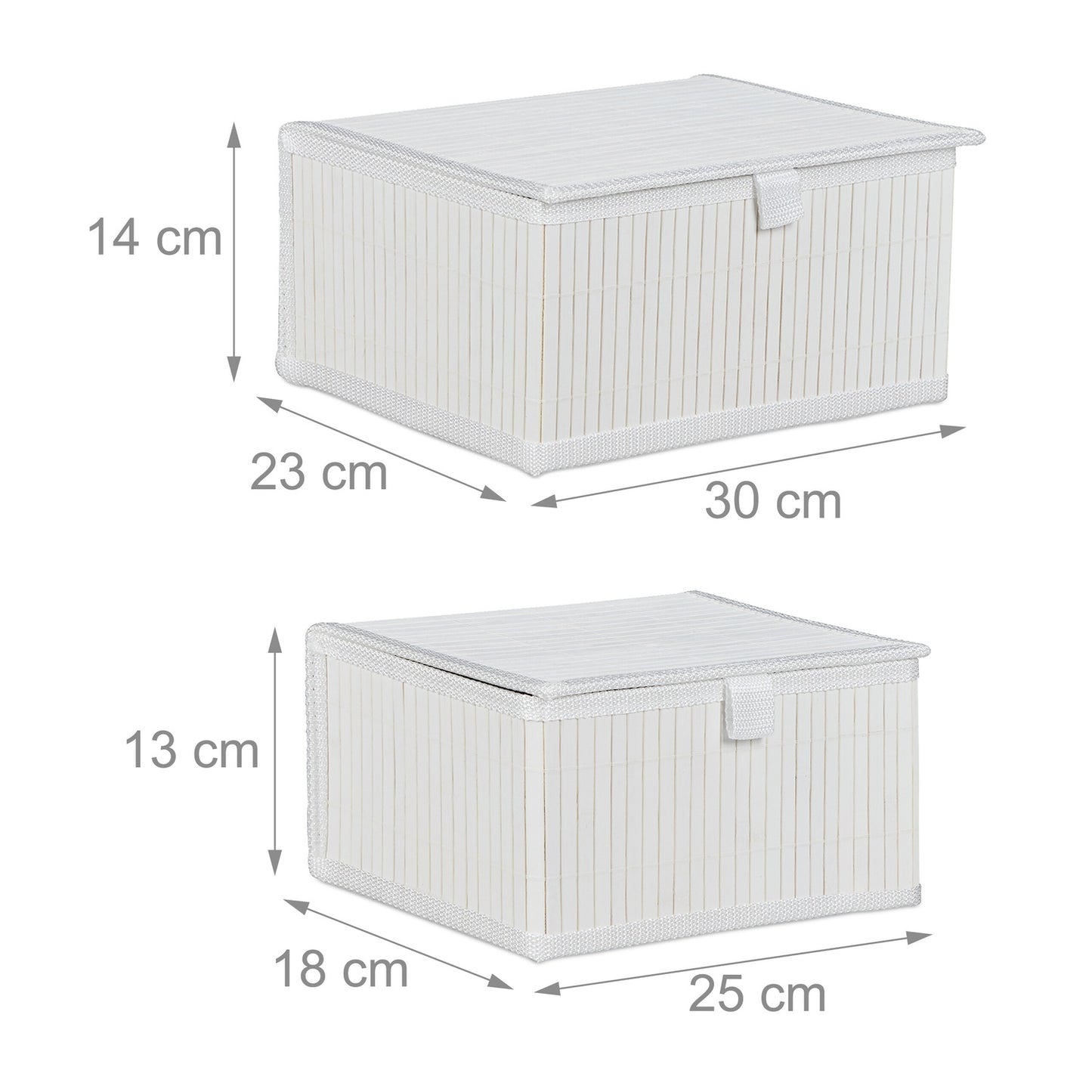 Bamboo Storage Boxes Set of 2 – Multipurpose, Lidded