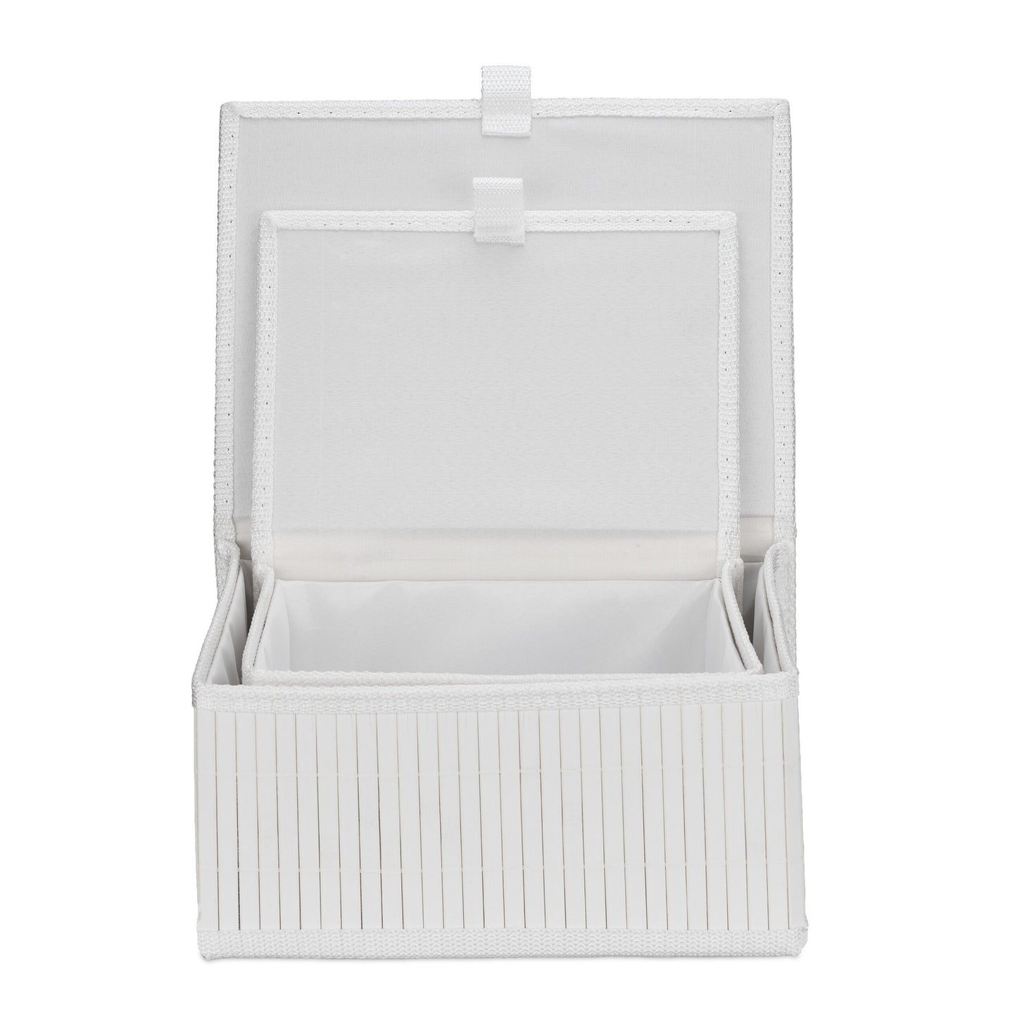 Bamboo Storage Boxes Set of 2 – Multipurpose, Lidded