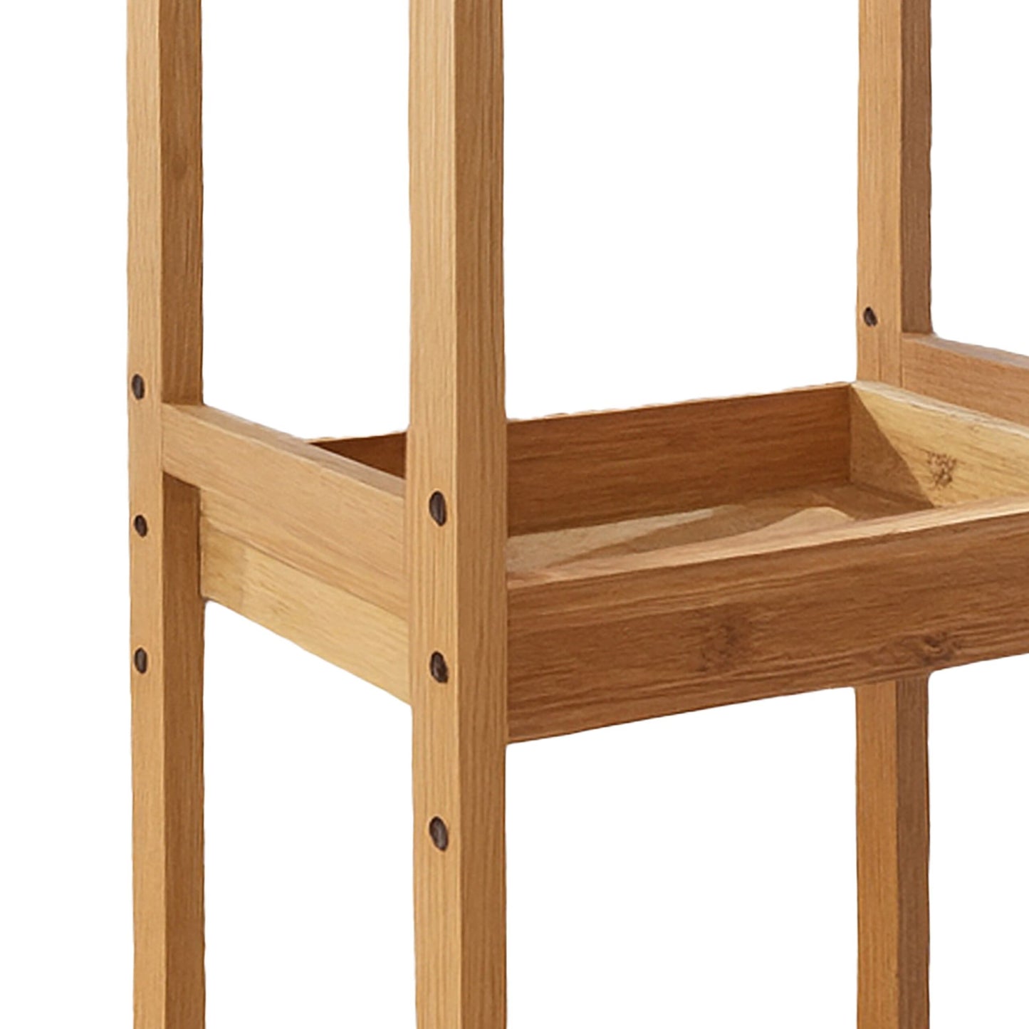 Bamboo Storage Trolley with 3 Adjustable Shelves