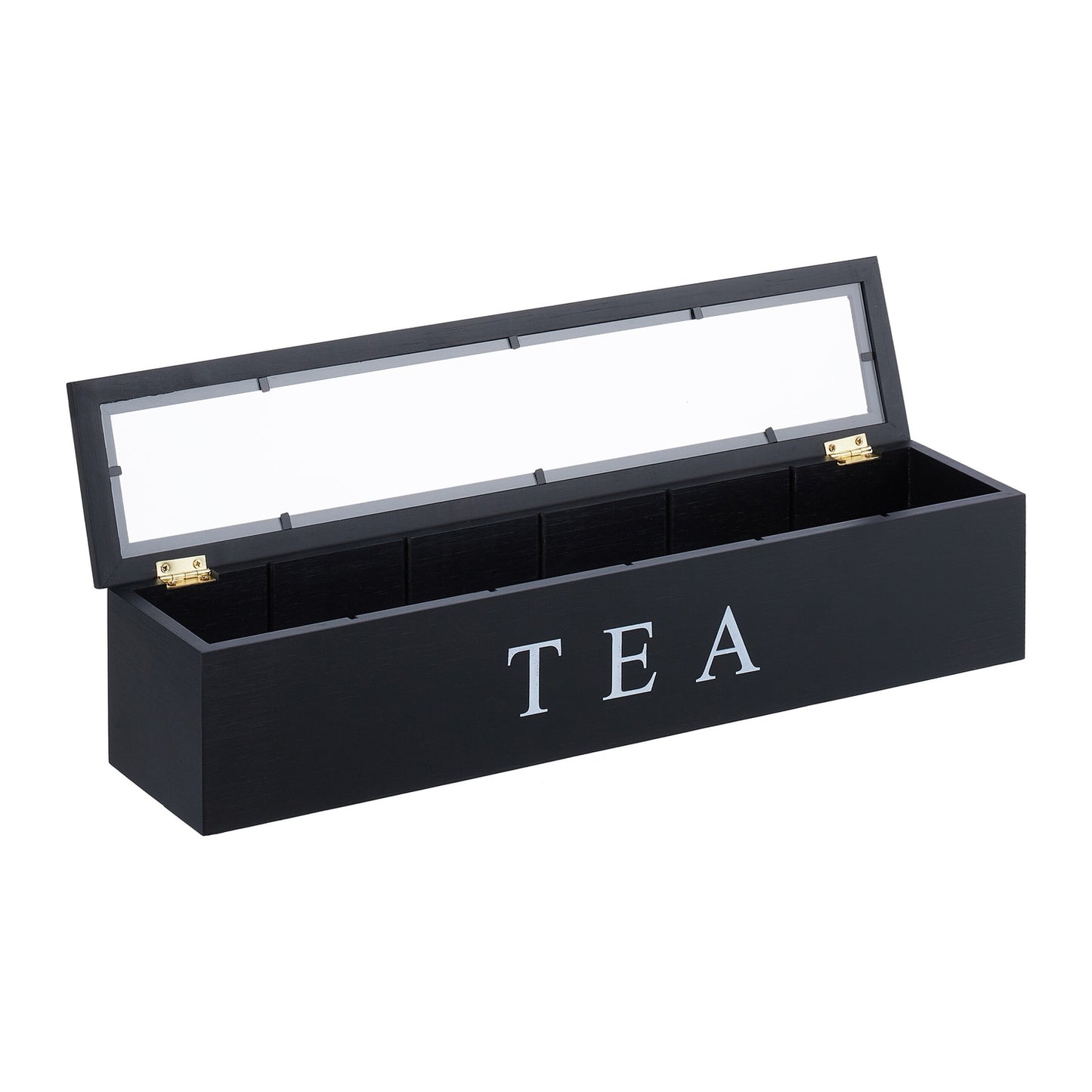 Bamboo Tea Bag Organizer with 6 Compartments