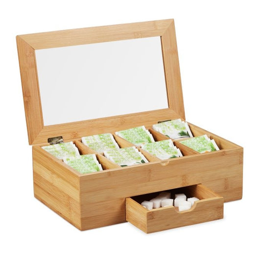Bamboo Tea Box with Drawer
