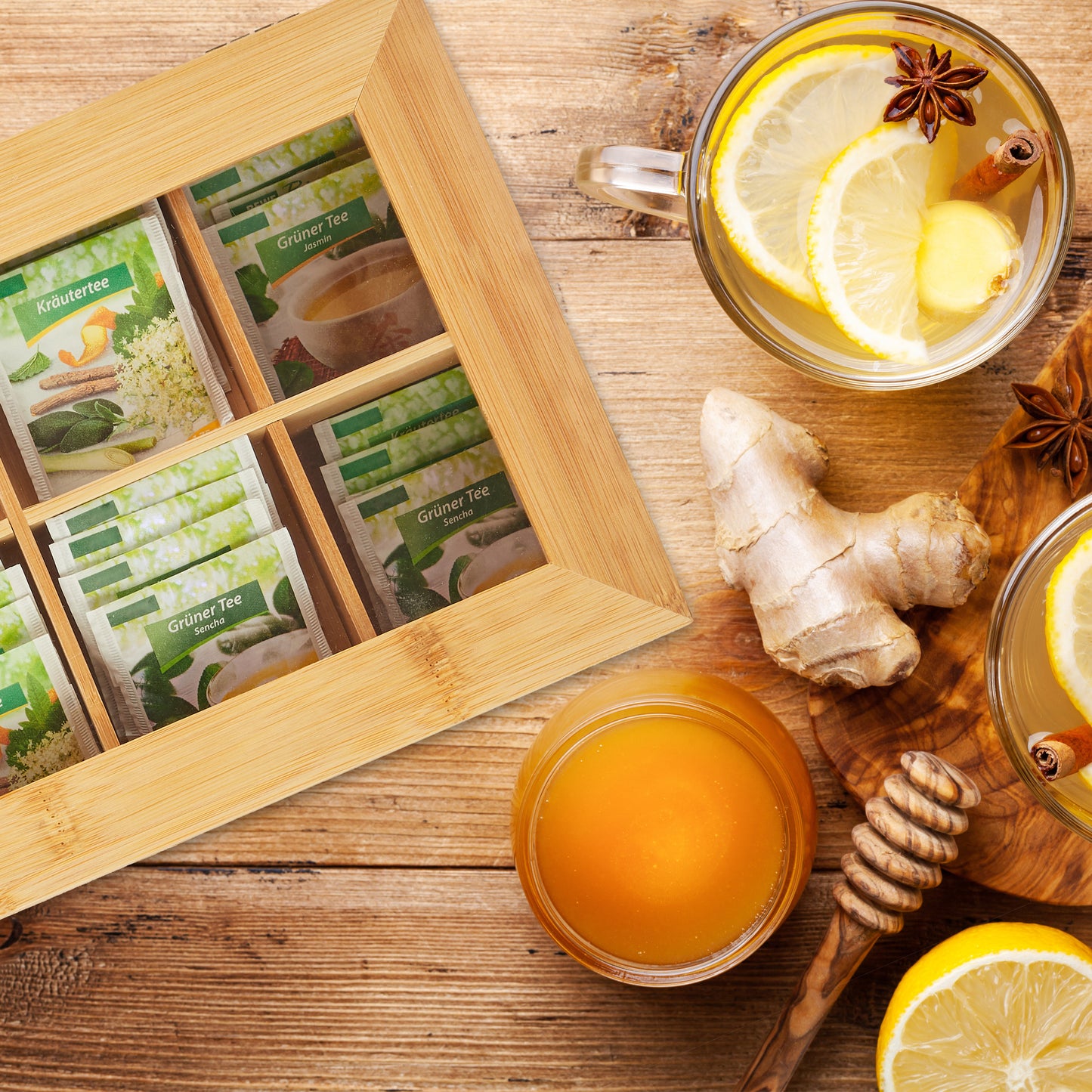 Bamboo Tea Box with Drawer