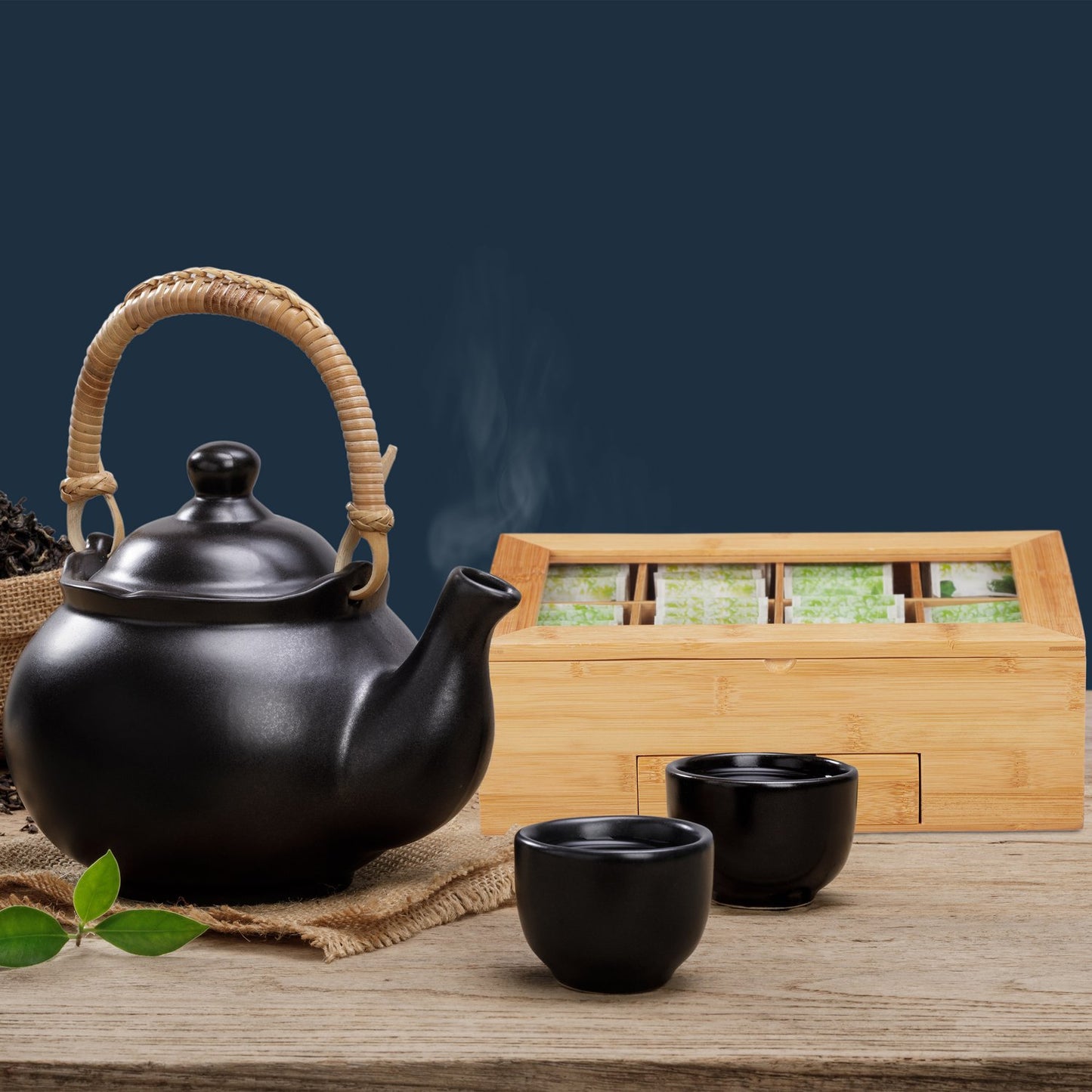Bamboo Tea Box with Drawer