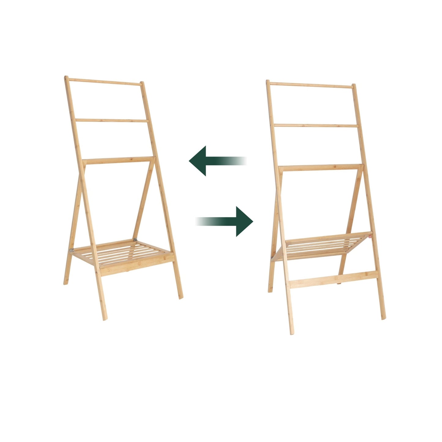 Bamboo Towel Rack with Shelf – Freestanding, Foldable