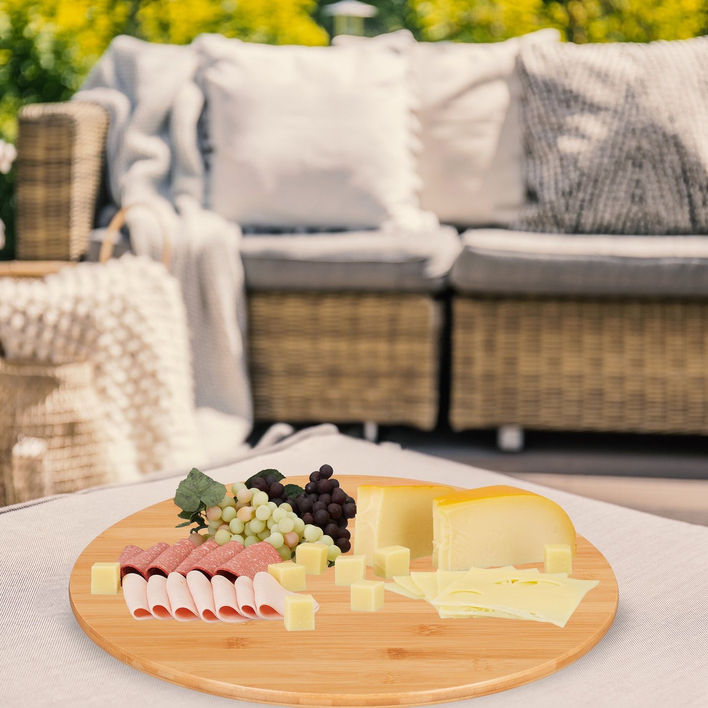 Bamboo Turntable – 360° Rotating Serving Tray