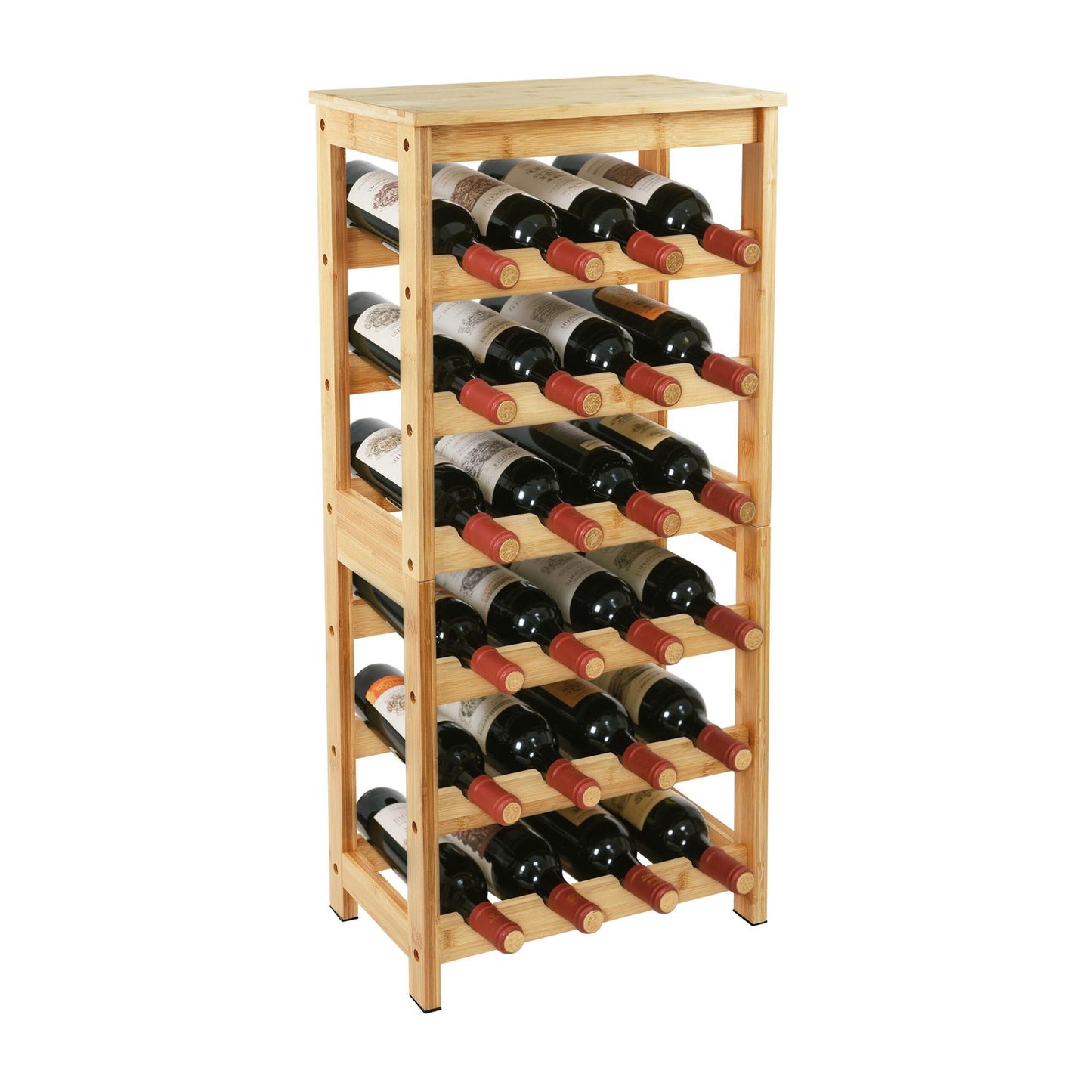 Bamboo Wine Rack, Holds 24 Bottles