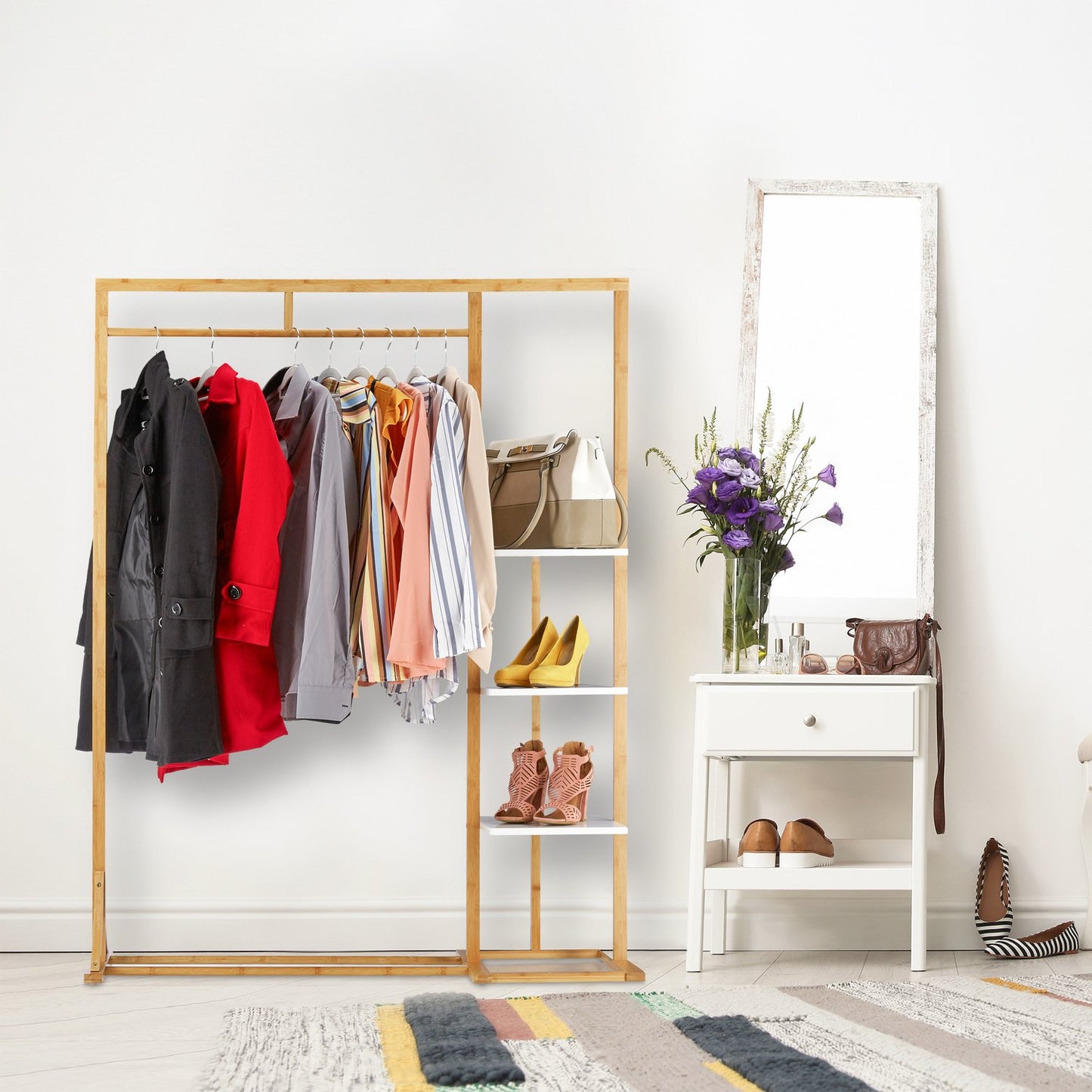 Bamboo and MDF Coat Rack